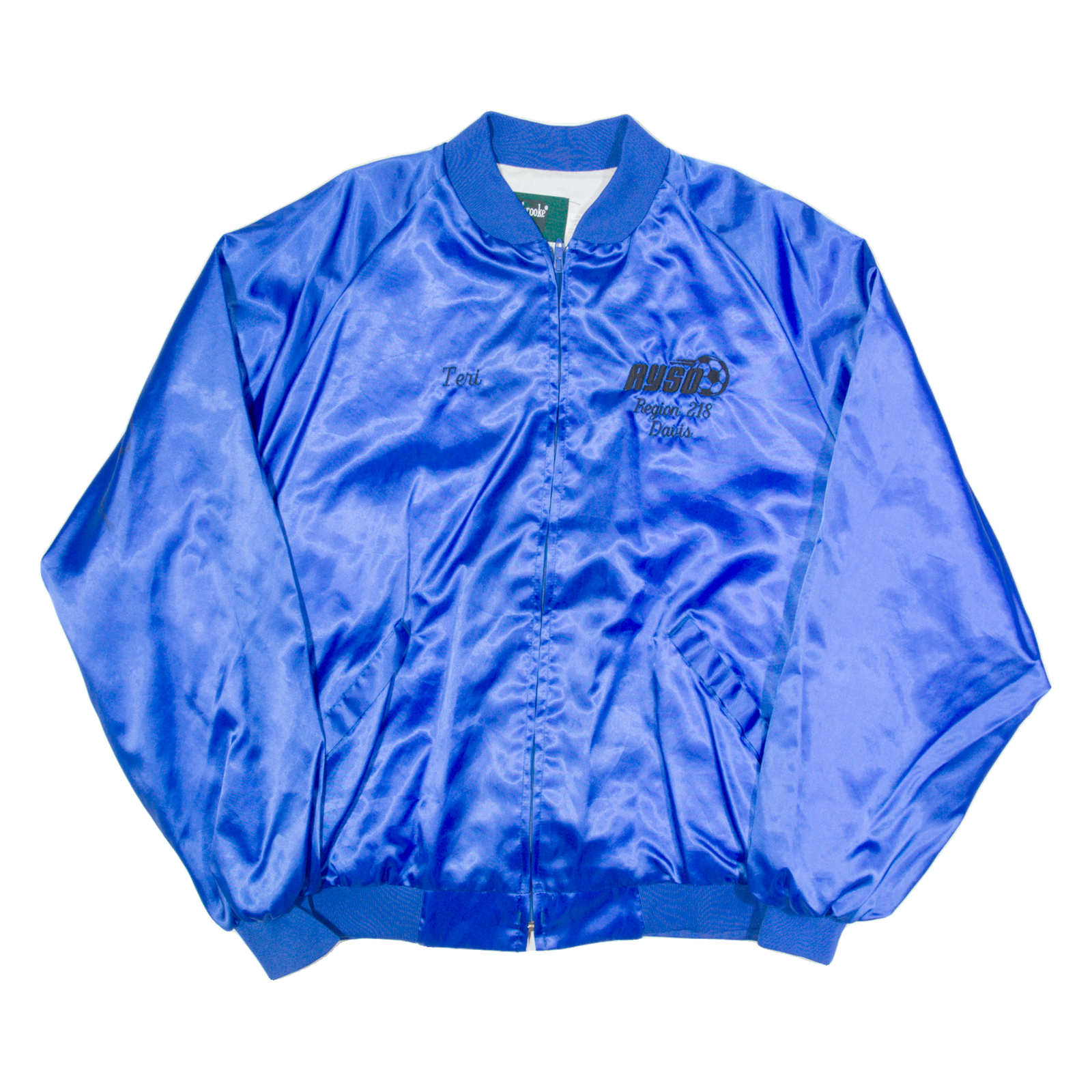 DUNBROOKE AYSO Region 218 Mens Varsity Jacket Blue 90s USA 2XL Refurbished - N/A refurbished available on Cerqular
