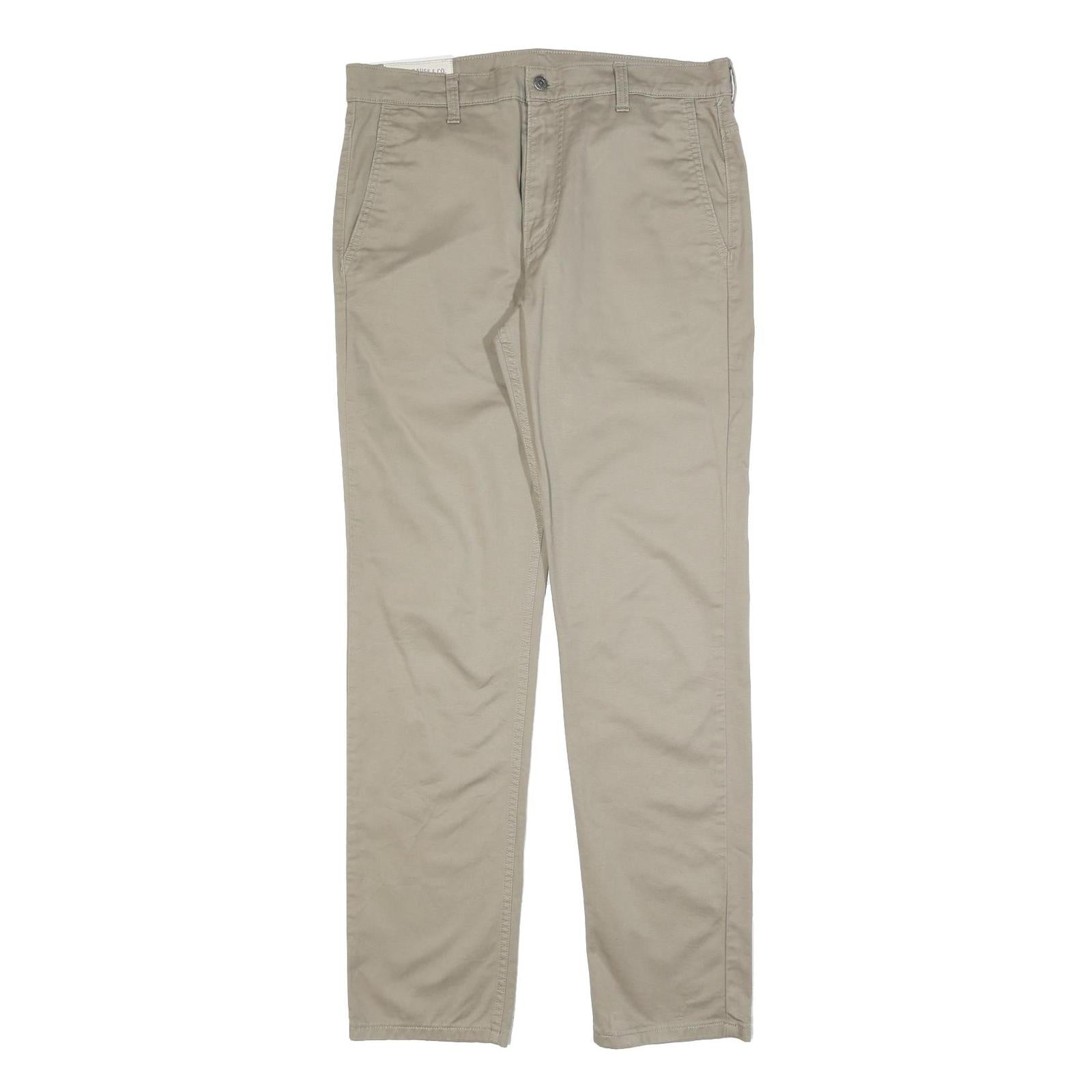 LEVI'S Mens Cotton Blend Beige Regular Straight Trousers W34 L34 Classic Fit Refurbished - N/A refurbished available on Cerqular