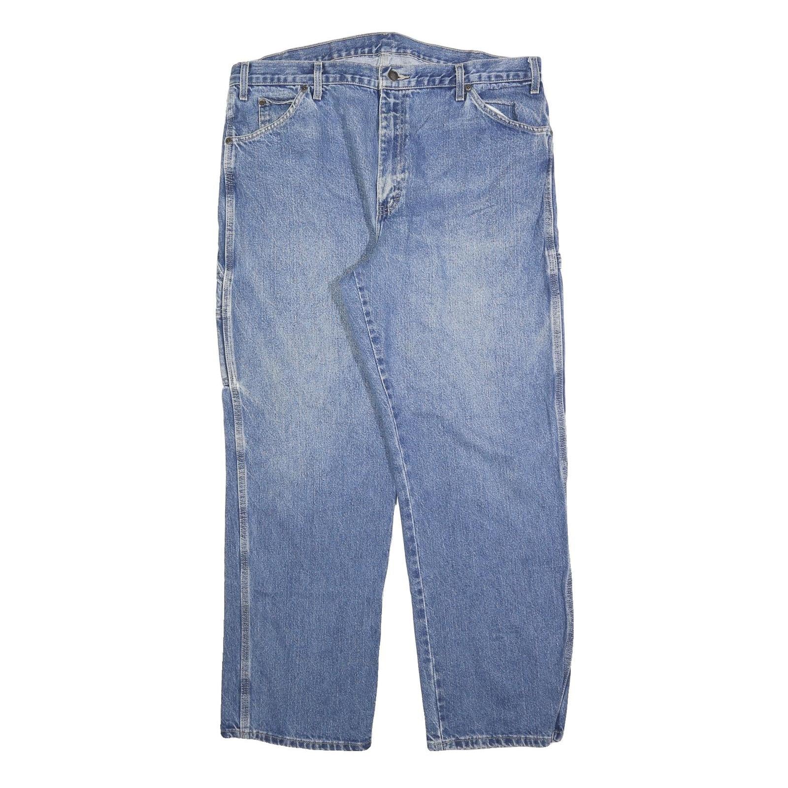 DICKIES Mens Relaxed Jeans Blue Denim W38 L30 Workwear Carpenter Casual Zip Refurbished - N/A refurbished available on Cerqular