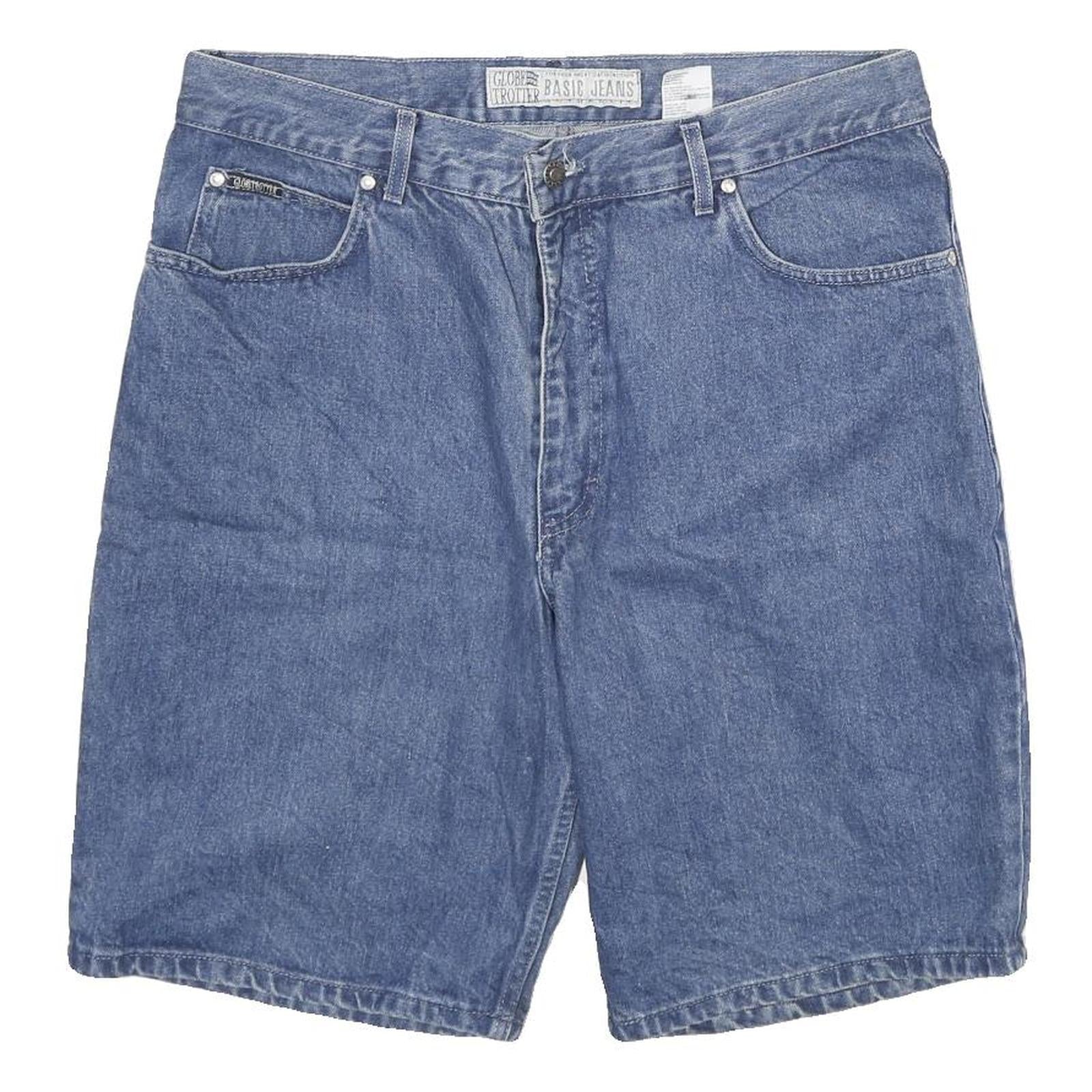 GLOBE TROTTER Mens Shorts Blue Casual Denim XL W34 Lightweight Cotton Blend Refurbished - N/A refurbished available on Cerqular