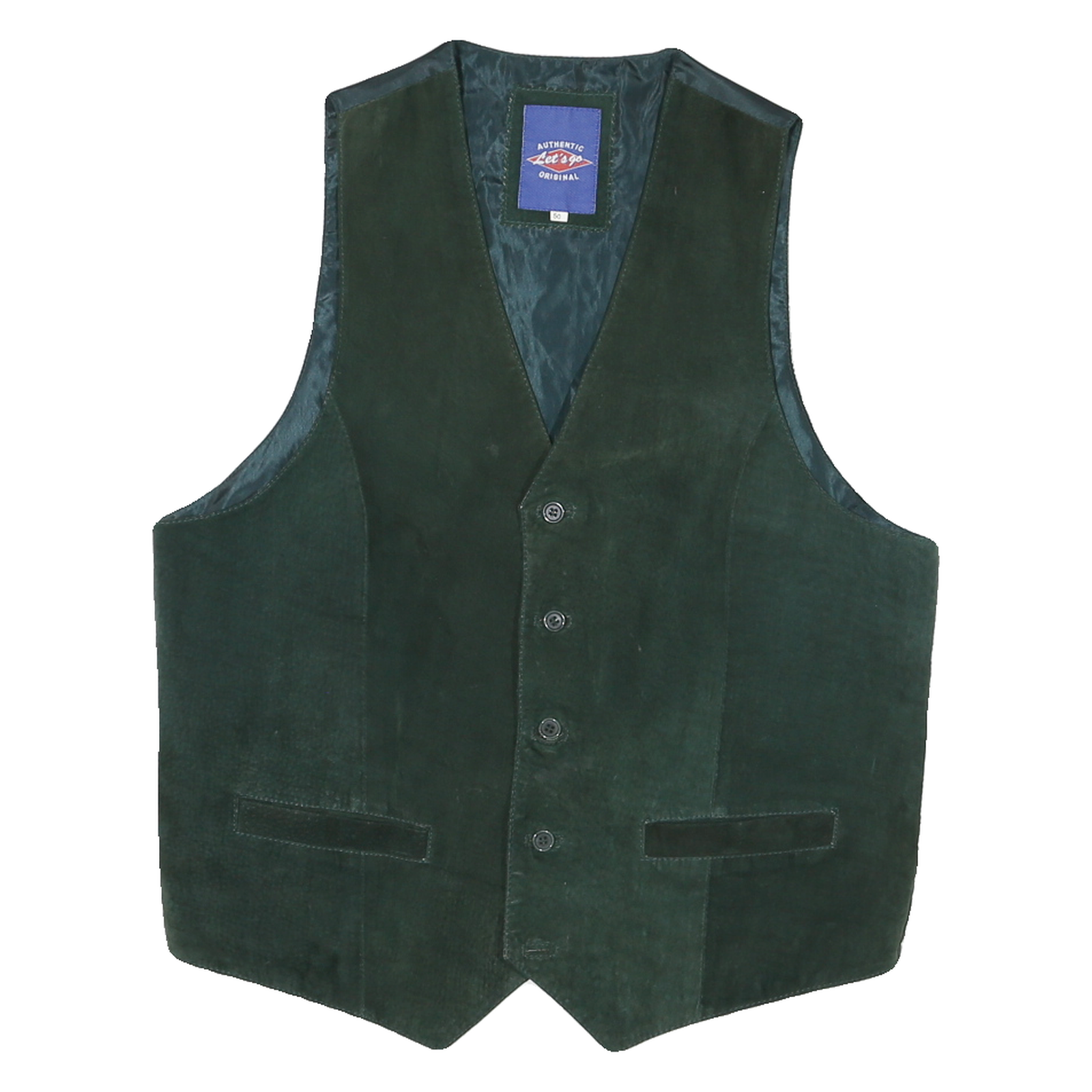 Mens Green Suede Button Jacket M Regular Fit Waistcoat Plain Soft Comfortable Refurbished - N/A refurbished available on Cerqular