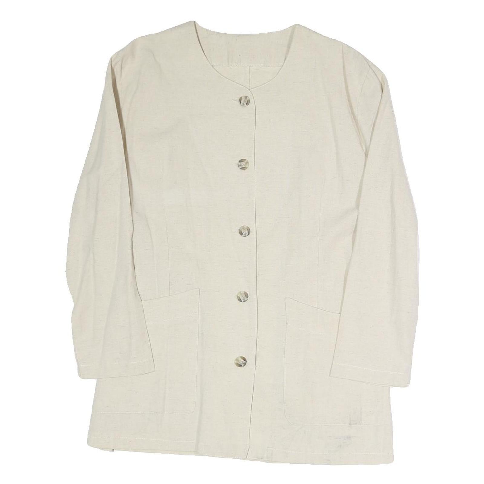 Buy Womens Cream Cotton Blend Button Jacket L Plain Classic Stylish Lightweight Refurbished - $37.69 Womens Cream Cotton Blend Button Jacket L Plain Classic Stylish Lightweight Refurbished - N/A refurbished available on Cerqular