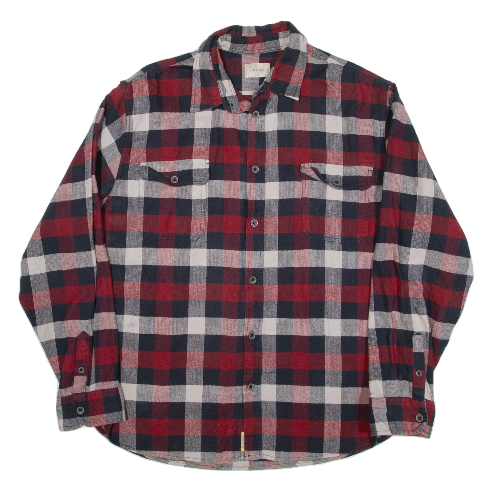 JACH'S Mens Flannel Shirt Red Check Long Sleeve 2XL Refurbished - N/A refurbished available on Cerqular