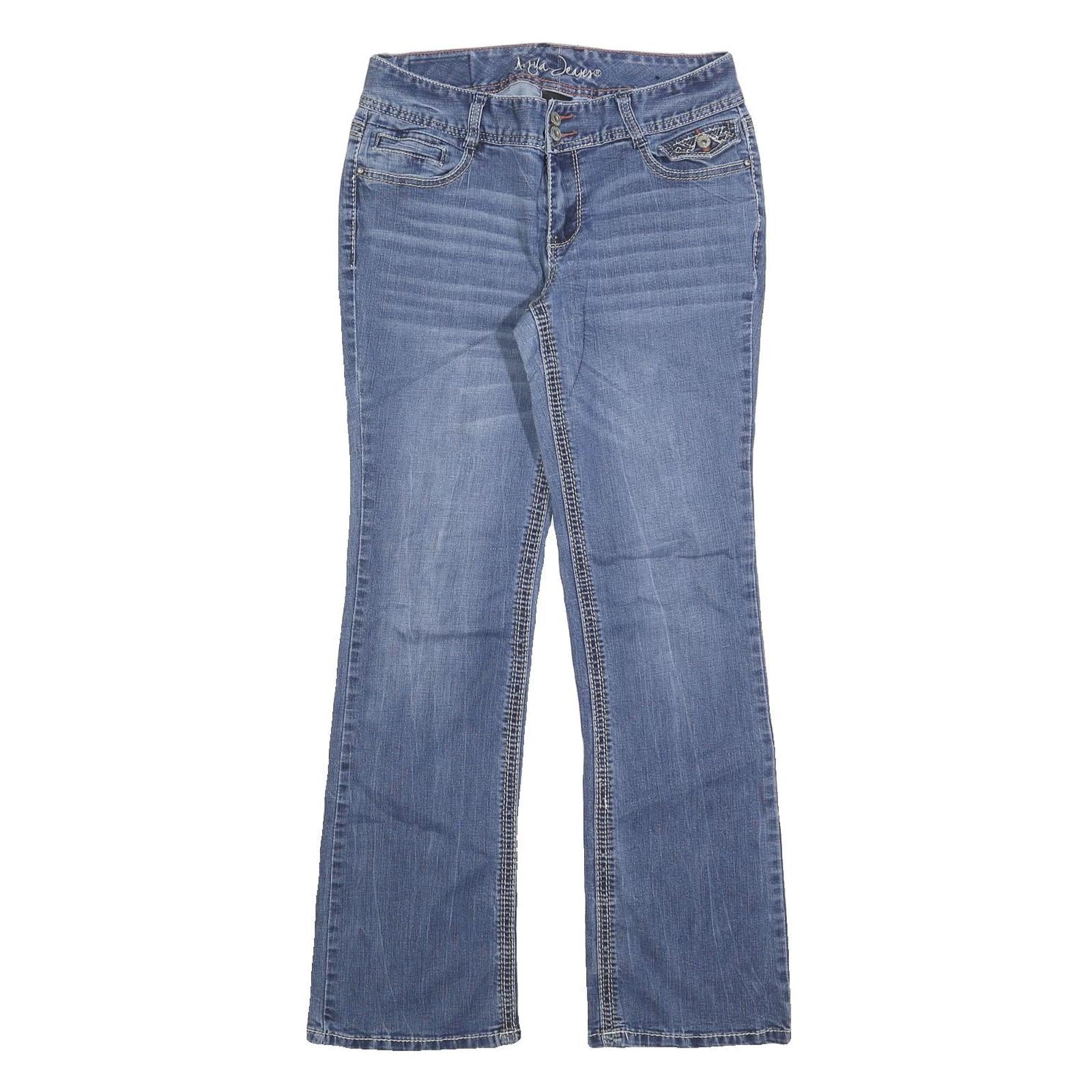 ARYIA Womens Jeans Blue Regular Bootcut Denim Medium W30 L32 Embroidery Refurbished - N/A refurbished available on Cerqular