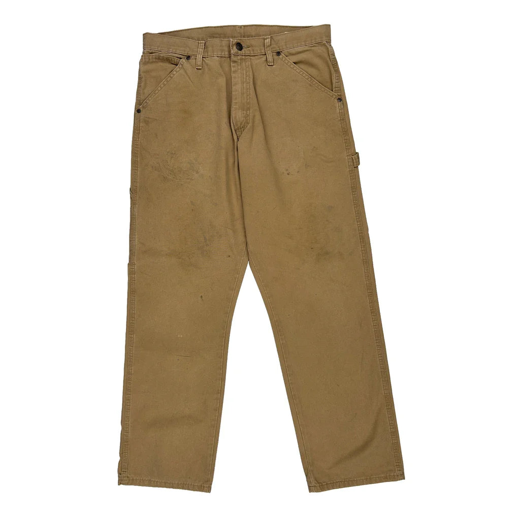 Buy Wrangler Double Knee Carpenter Trousers - 33W 32L Brown Cotton Refurbished - $28.46 Wrangler Double Knee Carpenter Trousers - 33W 32L Brown Cotton Refurbished - Thrifted (note: this is a term often used to describe second- refurbished available on Cerqular