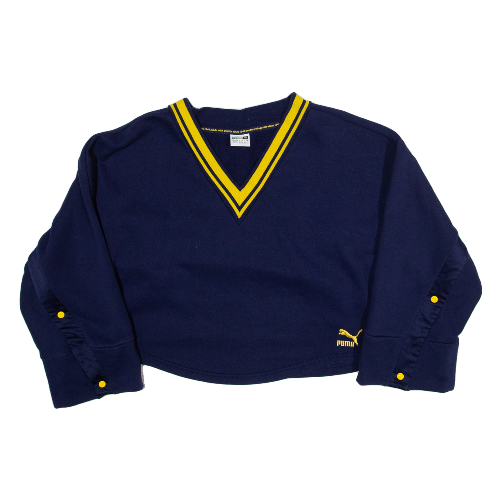 PUMA Womens Sweatshirt Blue V-Neck UK 8 Refurbished - N/A refurbished available on Cerqular