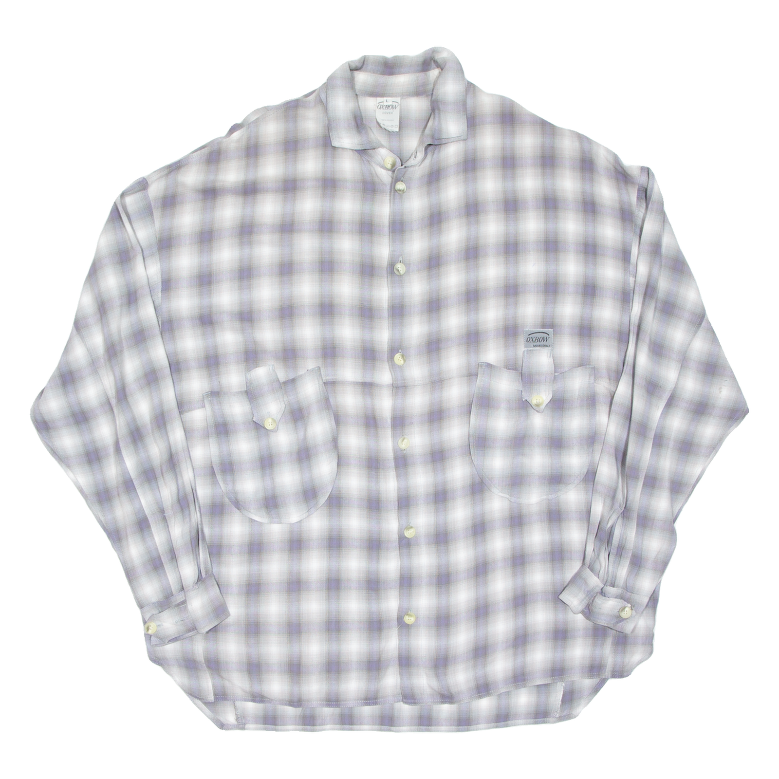Mens Flannel Shirt Purple Check Long Sleeve L Refurbished - N/A refurbished available on Cerqular