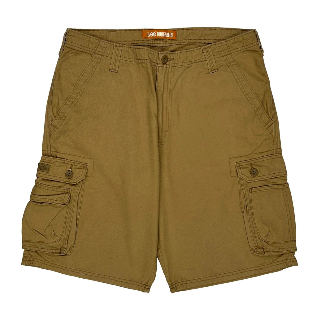 Lee Cargo Cargo Shorts - 36W 10L Brown Cotton Refurbished - Thrifted (note: this is a term often used to describe second- refurbished available on Cerqular