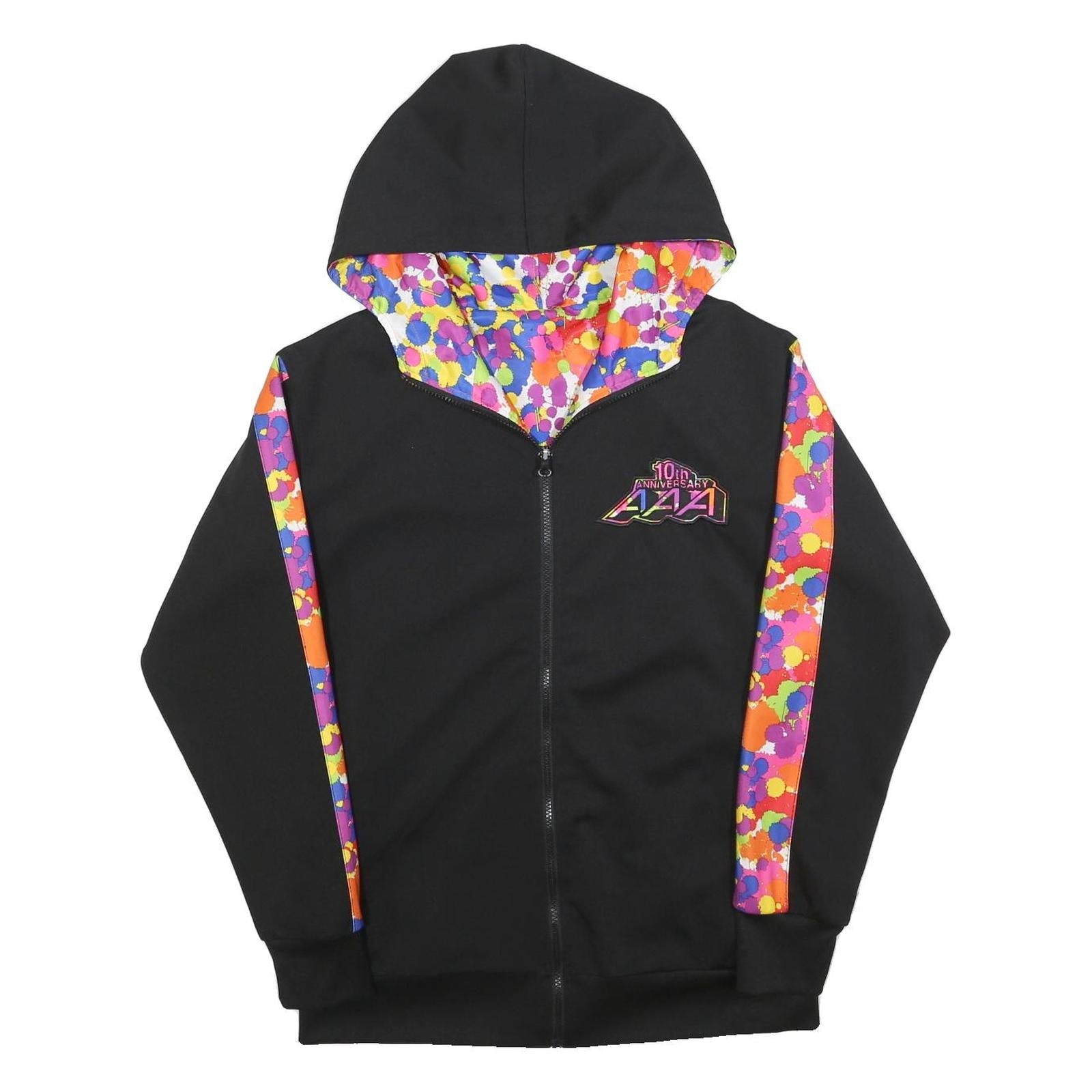 Mens Black Colourblock 10th Anniversary Zip Jacket M Polyester Blend Hooded Refurbished - N/A refurbished available on Cerqular