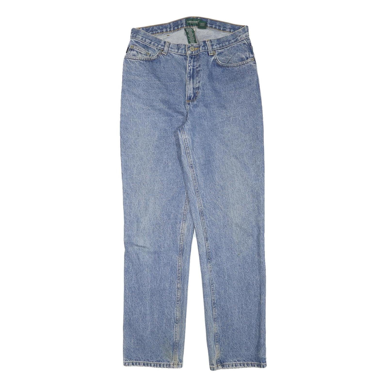 RALPH LAUREN POLO JEANS COMPANY Womens Blue Regular Straight Denim Light Wash Refurbished - N/A refurbished available on Cerqular