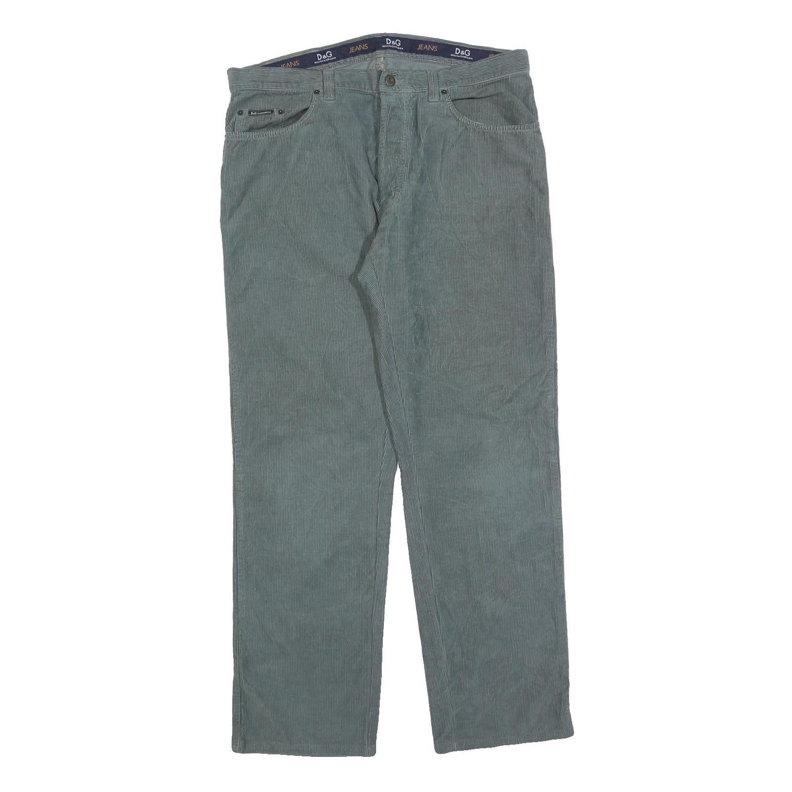 DOLCE & GABBANA Mens Cotton Blend Grey Regular Fit Straight Leg Trousers W36 L30 Refurbished - N/A refurbished available on Cerqular