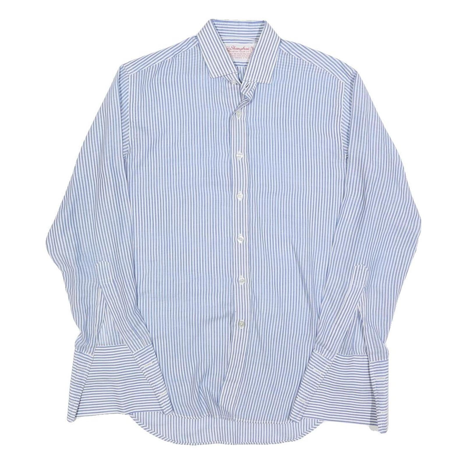 SHANGHAI Mens Blue & White Stripe Shirt S Classic Cotton Blend Long Sleeve Refurbished - N/A refurbished available on Cerqular