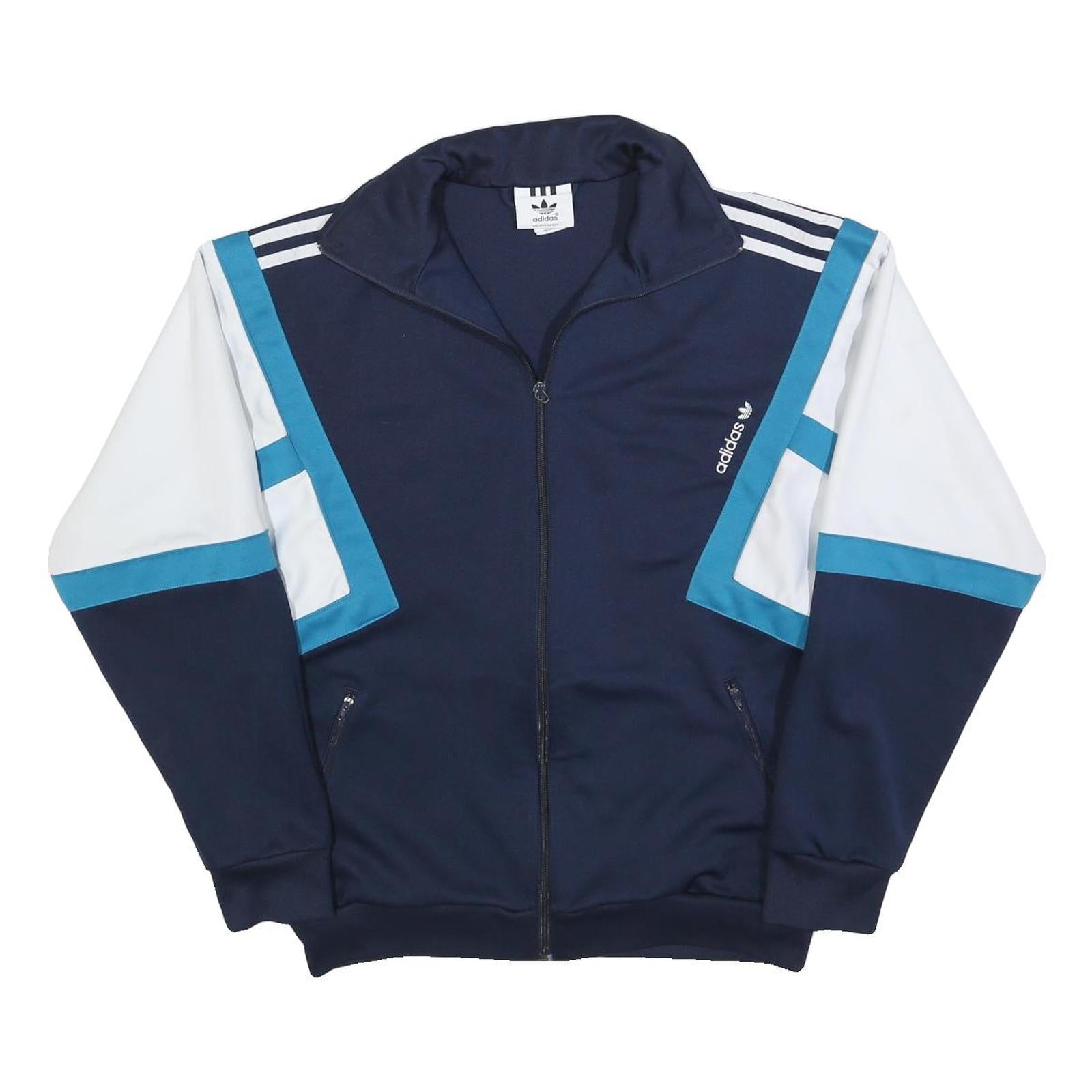 Buy ADIDAS Mens Blue & White Track Jacket S Polyester Zip Athletic Casual Sportswear Refurbished - $38.99 ADIDAS Mens Blue & White Track Jacket S Polyester Zip Athletic Casual Sportswear Refurbished - N/A refurbished available on Cerqular
