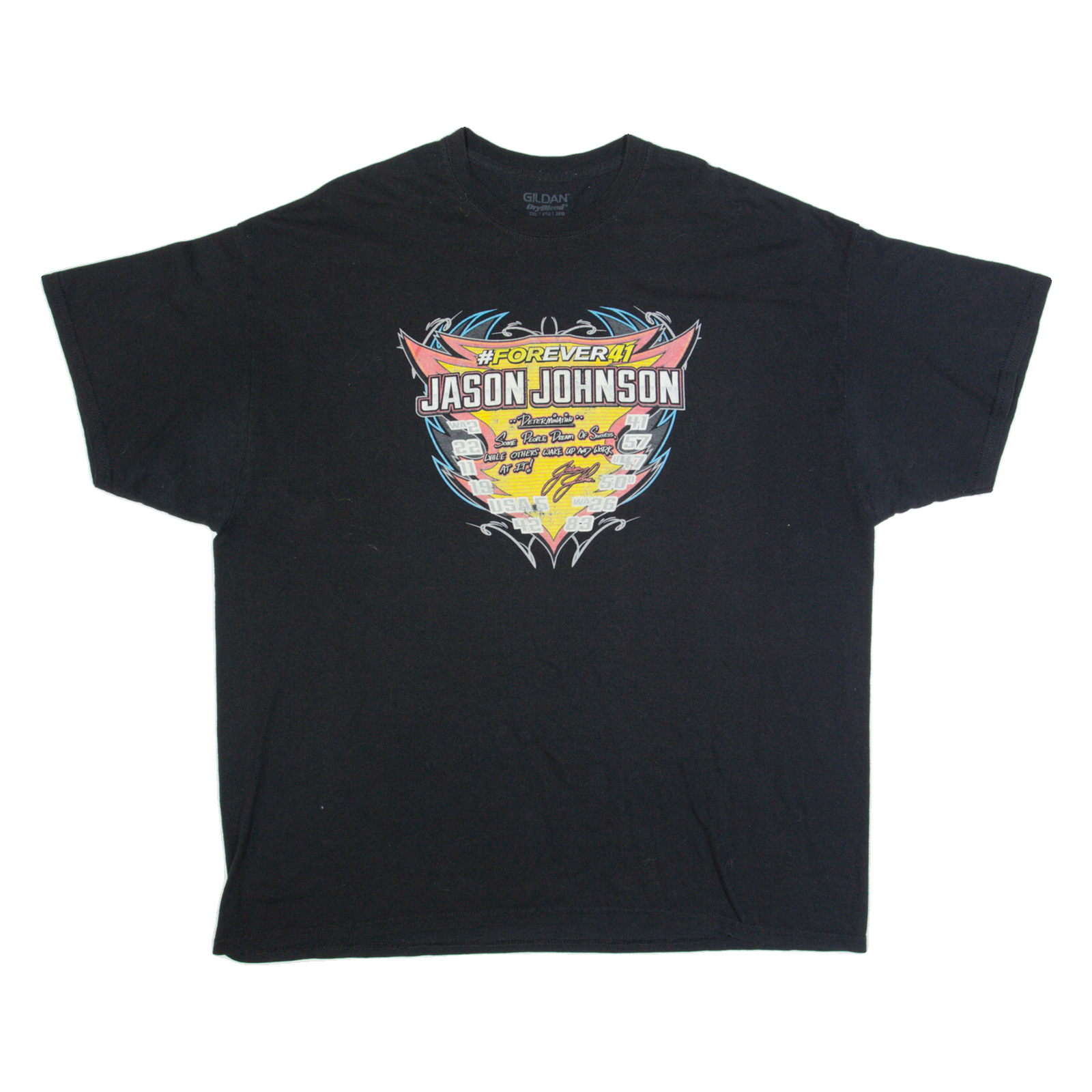 GILDAN Jason Johnson Mens T-Shirt Black USA 2XL Refurbished - N/A refurbished available on Cerqular