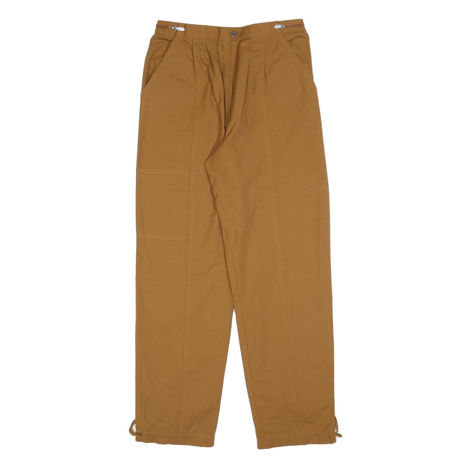 Womens Relaxed Cotton Blend Brown Zip Closure Trousers W28 L29 Casual Workwear Refurbished - N/A refurbished available on Cerqular
