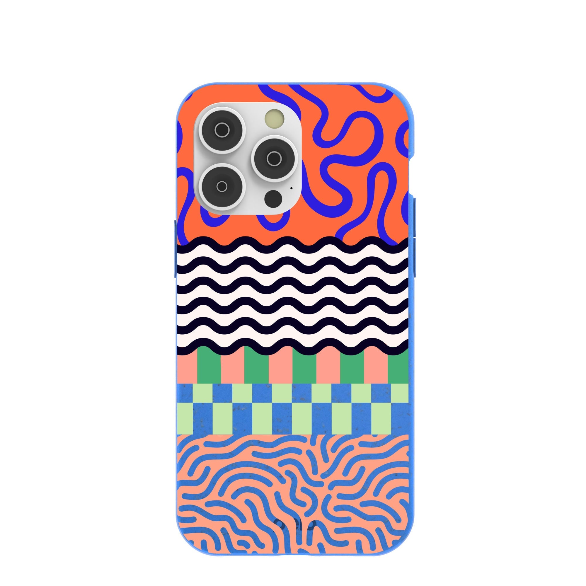 Electric Blue Tangerine Mix iPhone 14 Pro Max Case Refurbished - Pela Case refurbished available on Cerqular