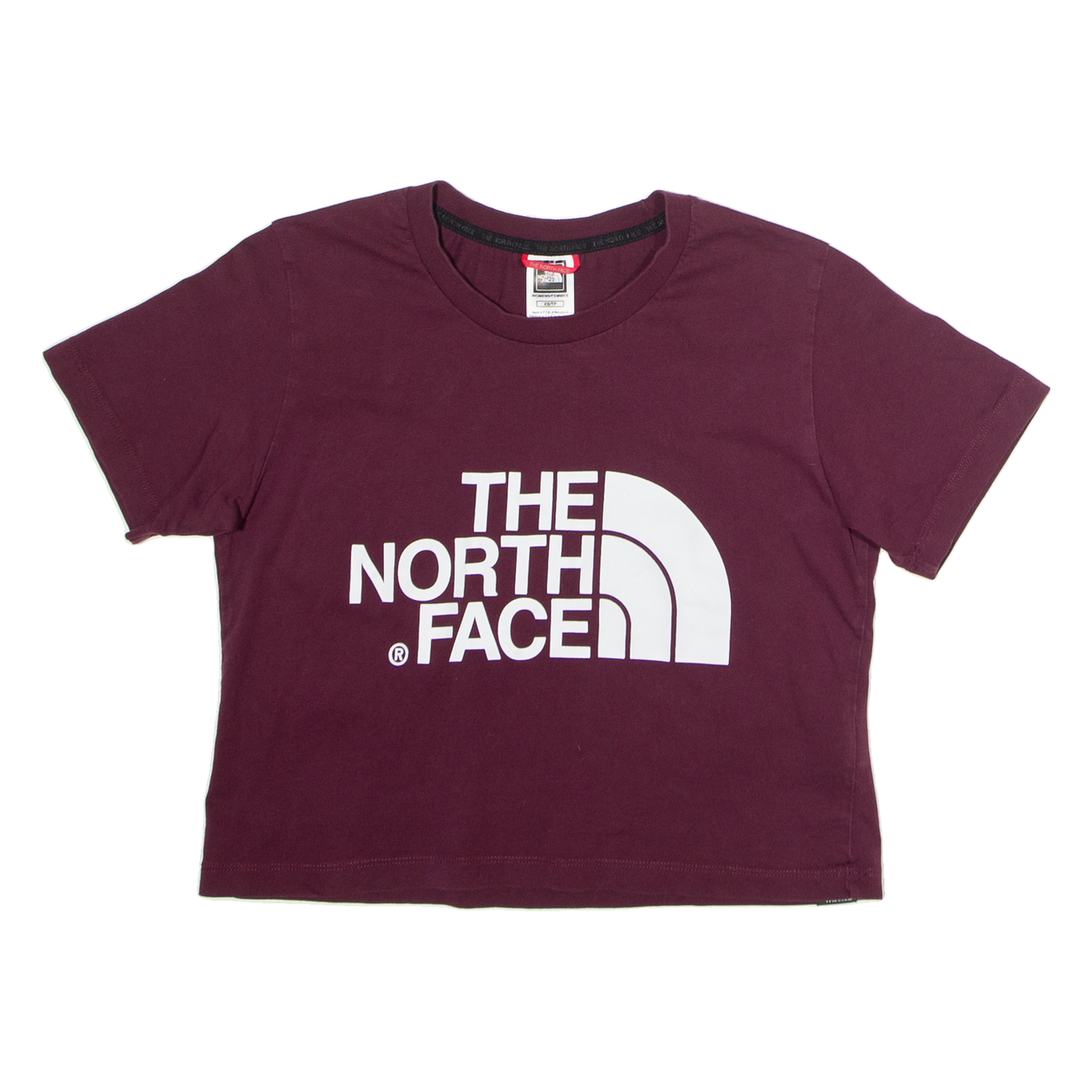 THE NORTH FACE Cropped Mens T-Shirt Maroon Crew Neck XS Refurbished - N/A refurbished available on Cerqular