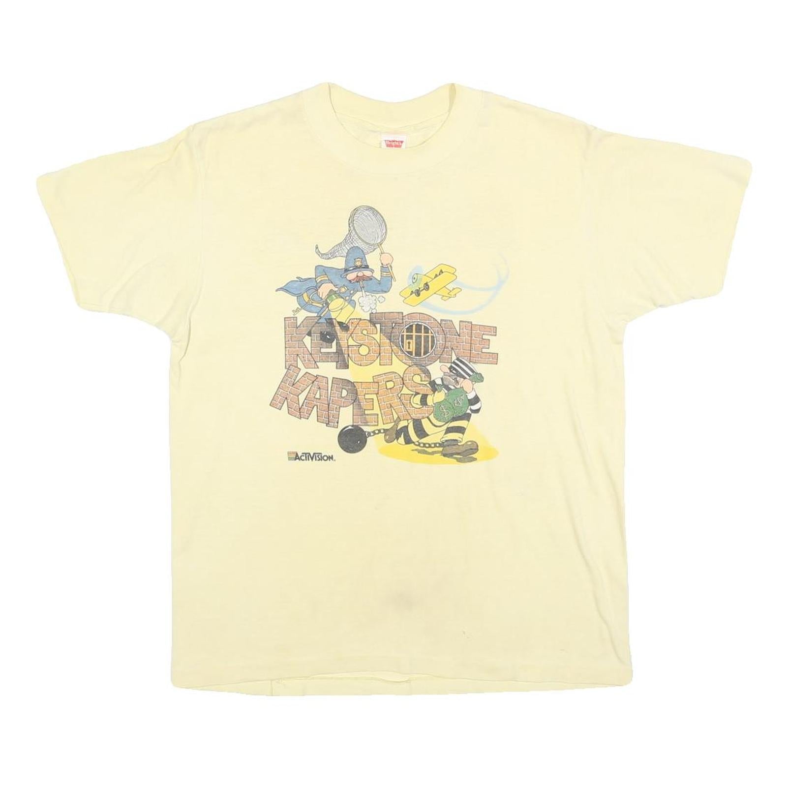 WRIGHTS Mens Cream Keystone Kapers Graphic T-Shirt M Short Sleeve Crew Neck Refurbished - N/A refurbished available on Cerqular