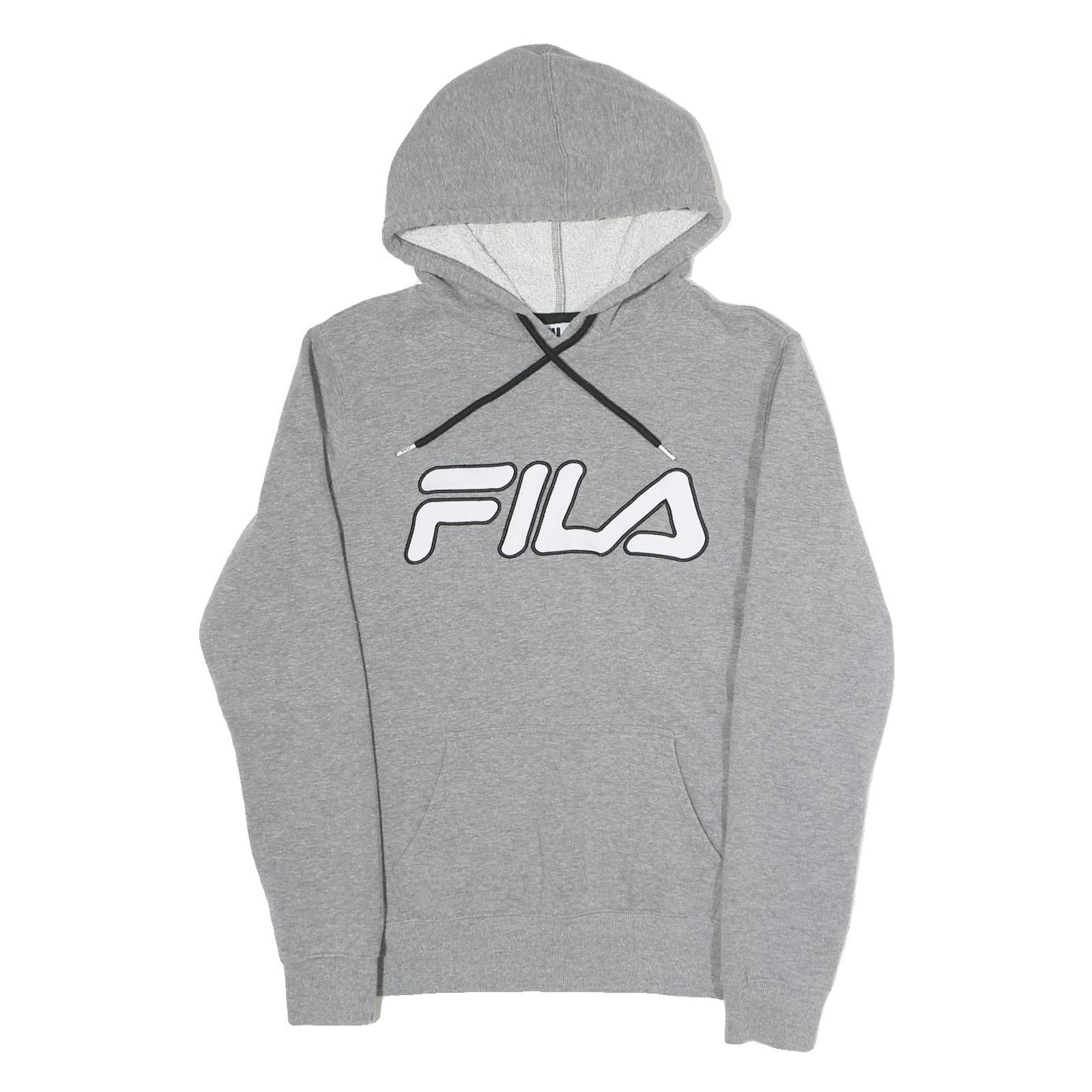 FILA Mens Grey Hoodie L Cotton Blend Pullover Drawstring Sweatshirt Refurbished - N/A refurbished available on Cerqular