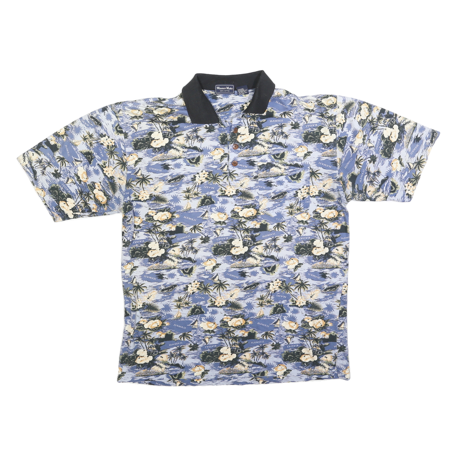 Buy WINNER MATE Mens Blue & Cream Floral Short Sleeve Polo Shirt M Cotton Blend Refurbished - $12.99 WINNER MATE Mens Blue & Cream Floral Short Sleeve Polo Shirt M Cotton Blend Refurbished - N/A refurbished available on Cerqular