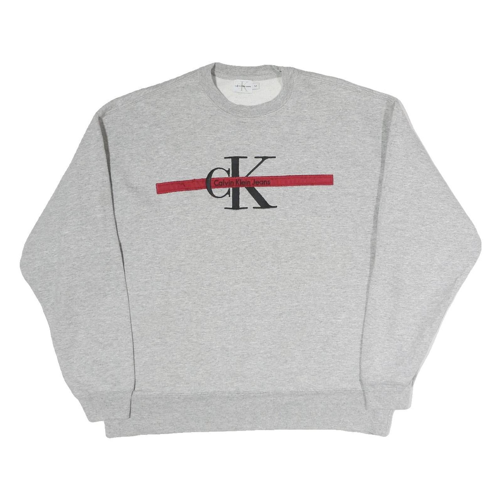Buy CALVIN KLEIN JEANS Mens Grey Crew Neck M Cotton Sweatshirt Logo Red Stripe Refurbished - $45.49 CALVIN KLEIN JEANS Mens Grey Crew Neck M Cotton Sweatshirt Logo Red Stripe Refurbished - N/A refurbished available on Cerqular