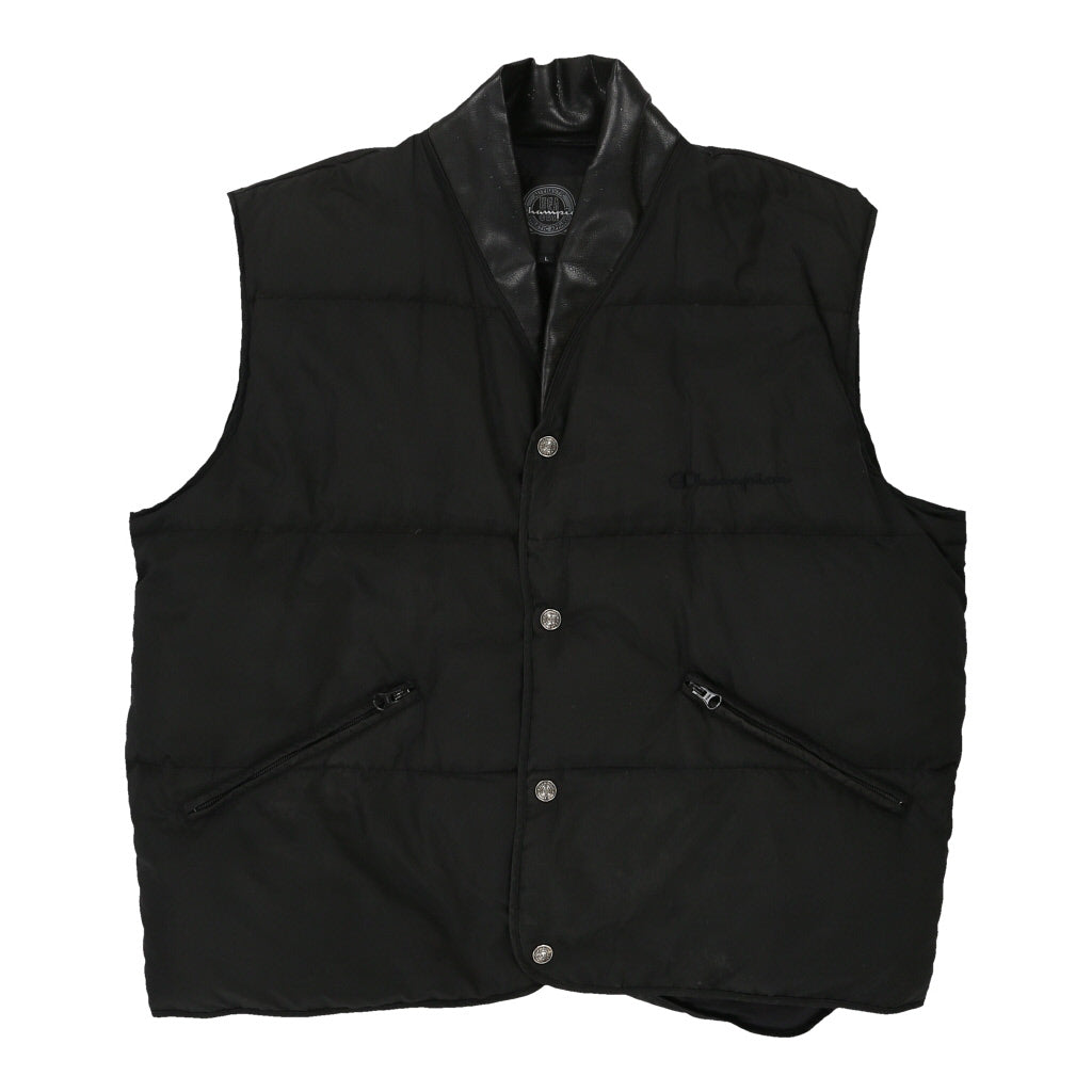 Champion Gilet - Large Black Polyester Blend | Size: large Refurbished - Thrifted (note: this is a term often used to describe second- refurbished available on Cerqular
