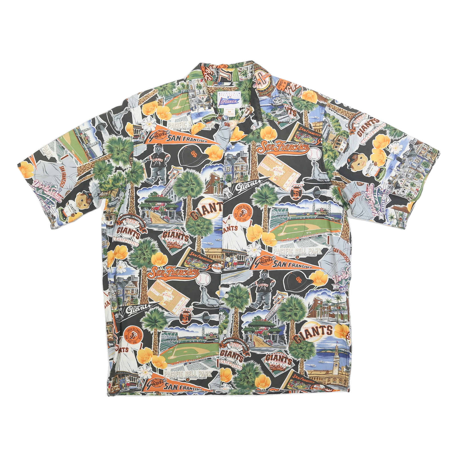 SPOONER Mens Black & Orange San Francisco Giants Hawaiian Shirt M Baseball Print Refurbished - N/A refurbished available on Cerqular