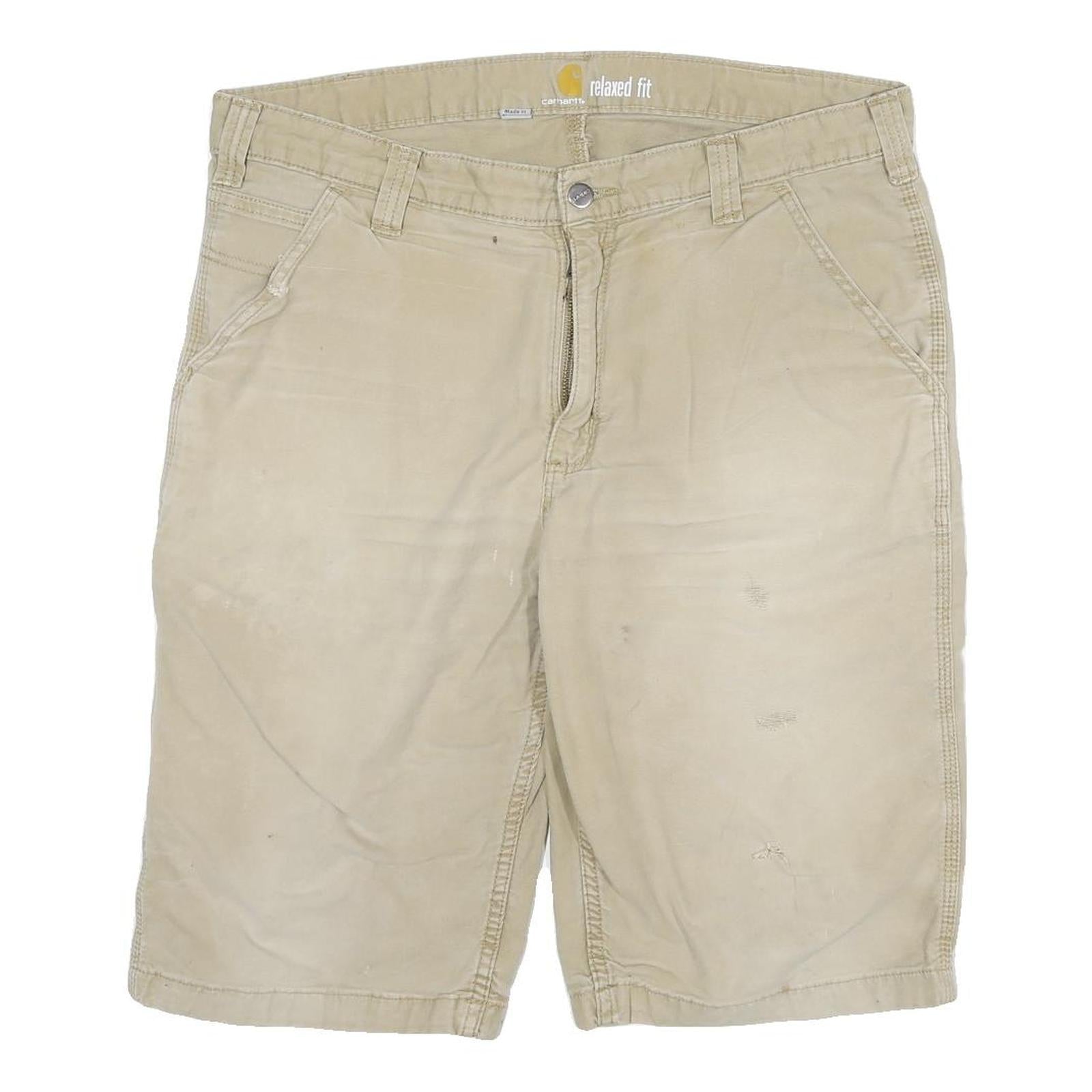 CARHARTT Mens Shorts Beige Relaxed Fit 2XL W36 Workwear Cotton Blend Refurbished - N/A refurbished available on Cerqular