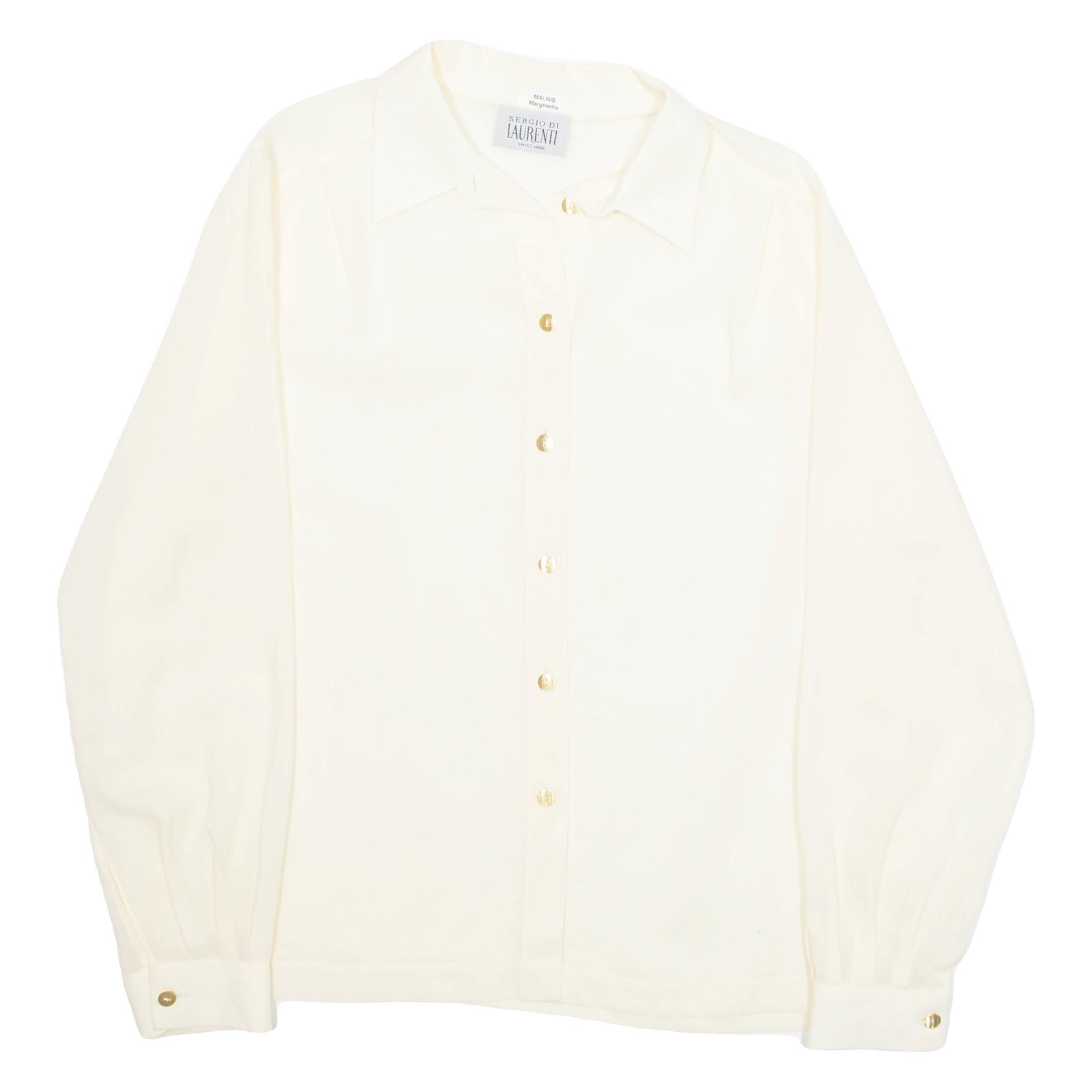 SERGIO DE LAURENT Womens Blouse Yellow Collared Long Sleeve M Refurbished - N/A refurbished available on Cerqular