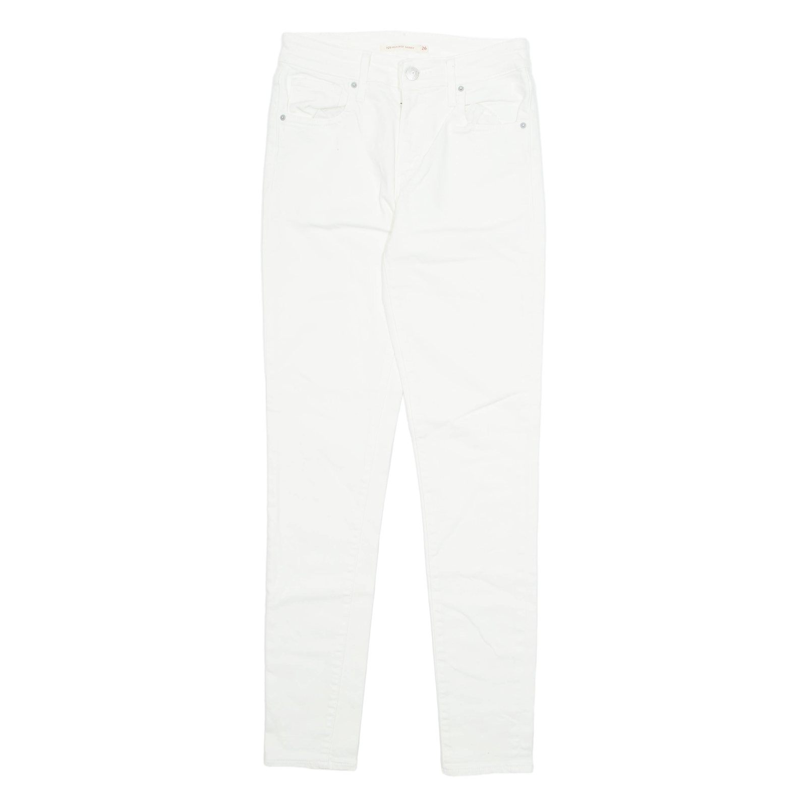 LEVI'S 721 Mens Jeans White Regular Tapered W26 L30 Refurbished - N/A refurbished available on Cerqular