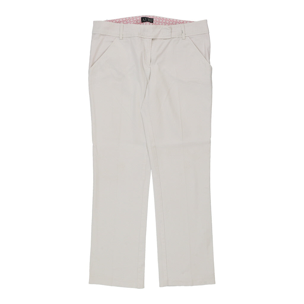 Armani Jeans Trousers - 36W UK 16 White Cotton Refurbished - Thrifted (note: this is a term often used to describe second- refurbished available on Cerqular