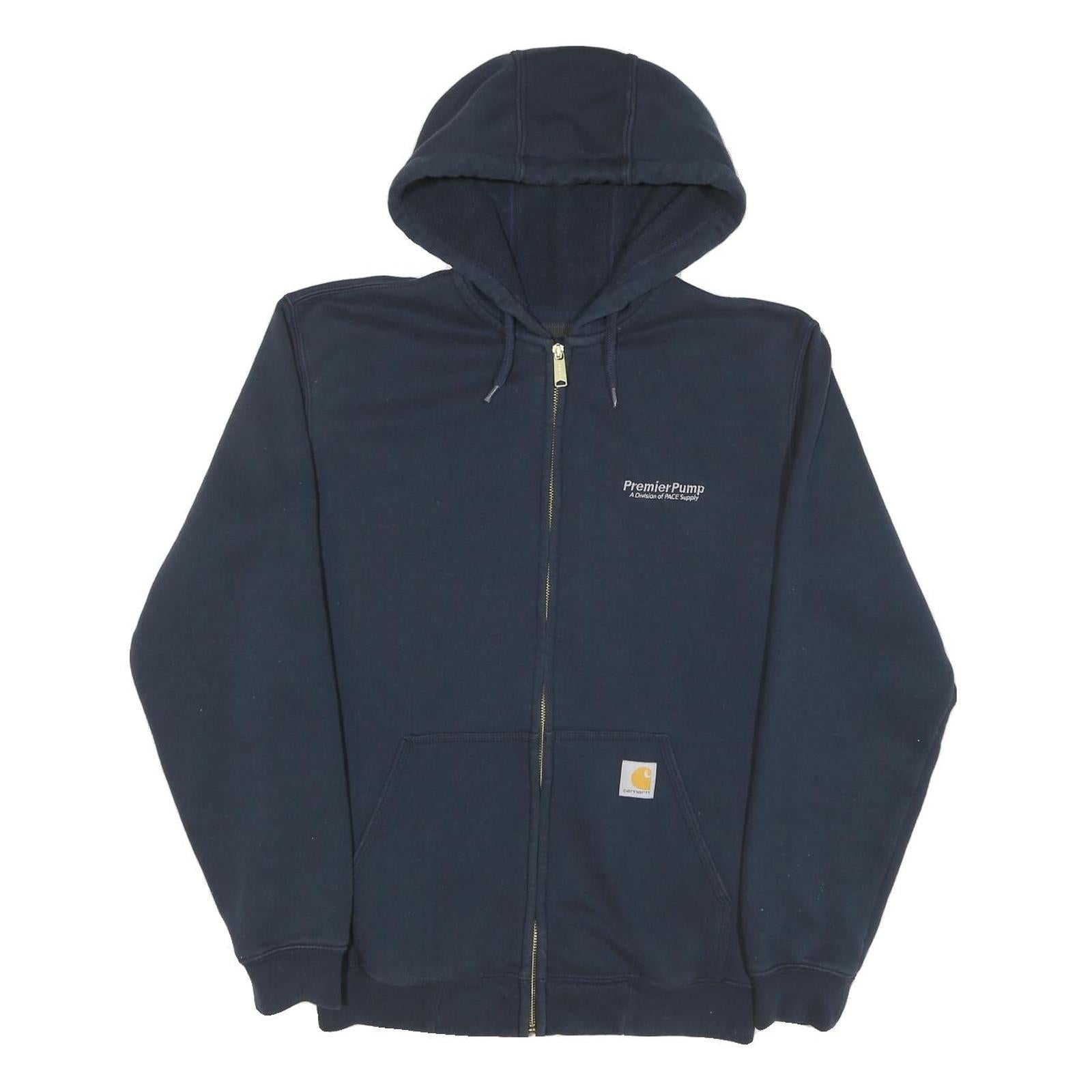 CARHARTT Mens Navy Blue Full Zip Hoodie M Cotton Blend Workwear Casual Refurbished - N/A refurbished available on Cerqular