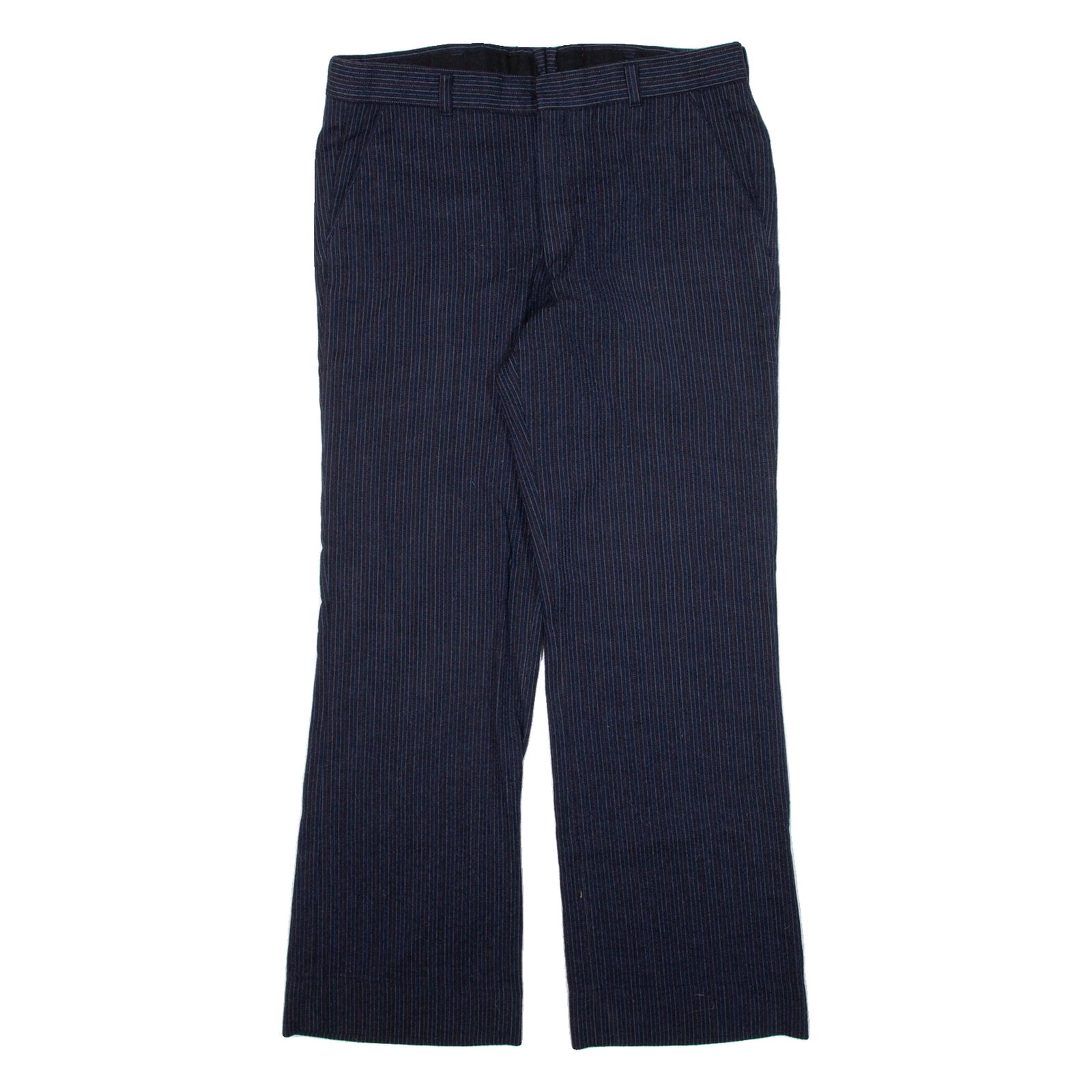 Pinstripe Mens Trousers Blue Regular Straight W32 L29 Refurbished - N/A refurbished available on Cerqular