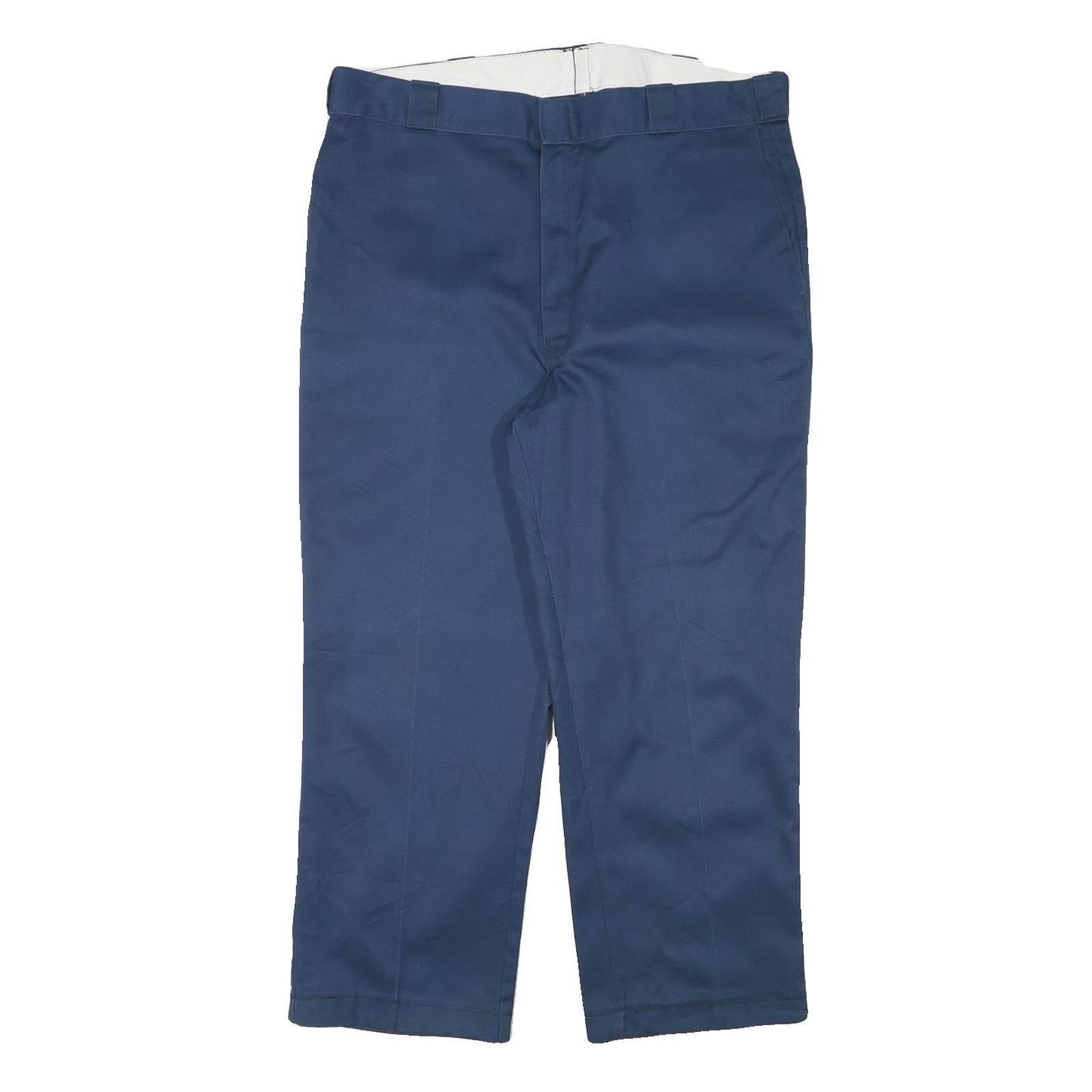 DICKIES Mens Cotton Blend Navy Regular Fit Straight Leg Trousers W38 L27 Refurbished - N/A refurbished available on Cerqular