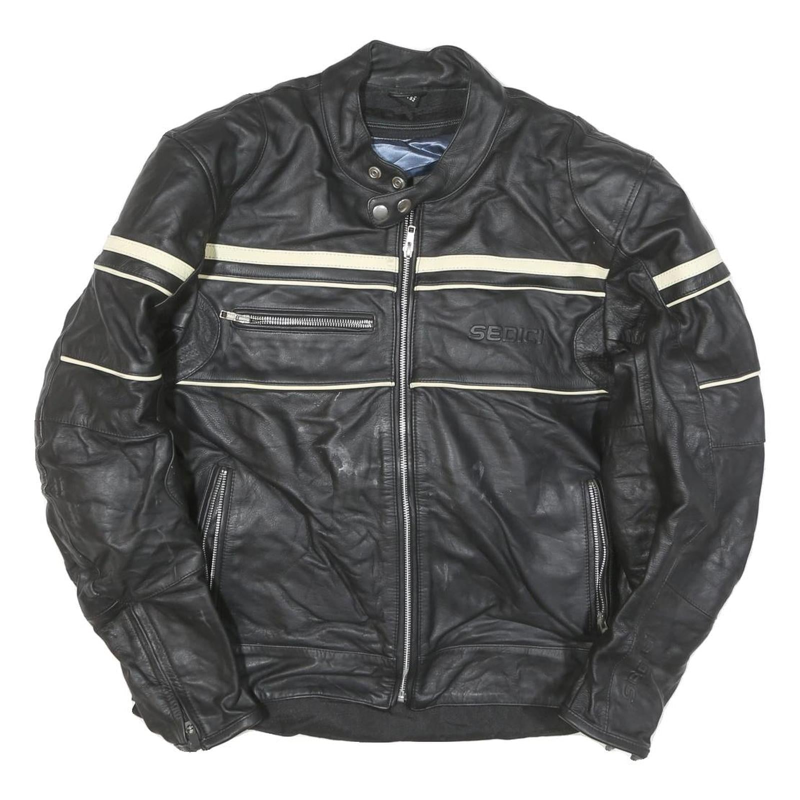 Buy SEDICI Womens Black & Cream Leather Biker Jacket M Zip Sporty Striped Racing Refurbished - $61.09 SEDICI Womens Black & Cream Leather Biker Jacket M Zip Sporty Striped Racing Refurbished - N/A refurbished available on Cerqular
