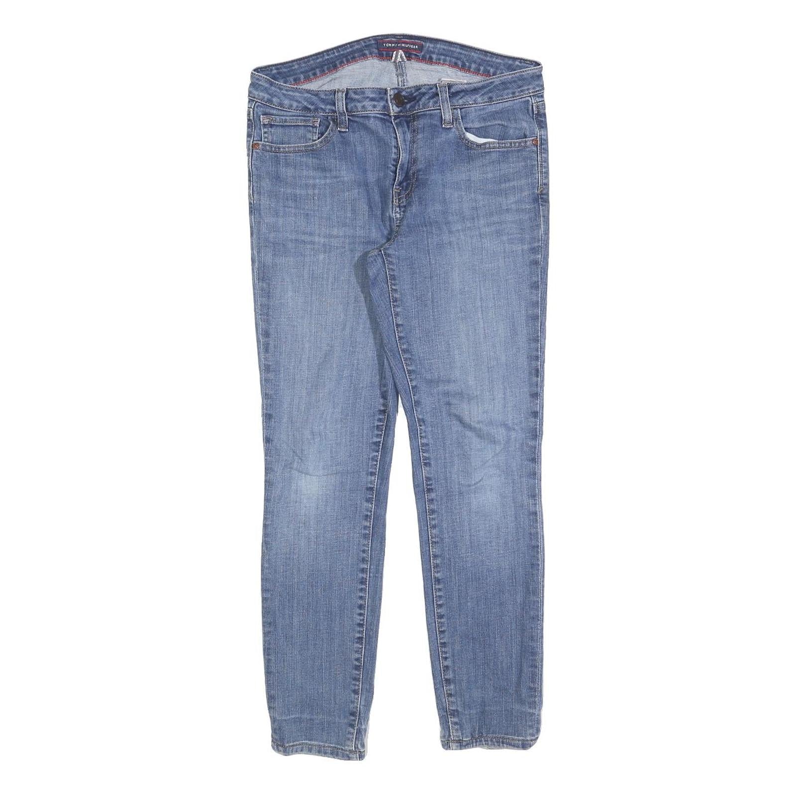 TOMMY HILFIGER Womens Slim Blue Denim Jeans W30 L27 Zip Closure Cotton Blend Refurbished - N/A refurbished available on Cerqular