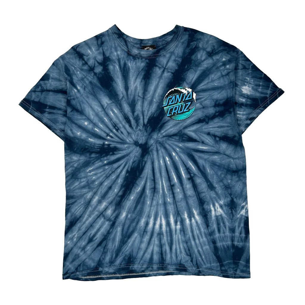 Santa Cruz Tie-Dye T-Shirt - Large Blue Cotton Refurbished - Thrifted (note: this is a term often used to describe second- refurbished available on Cerqular