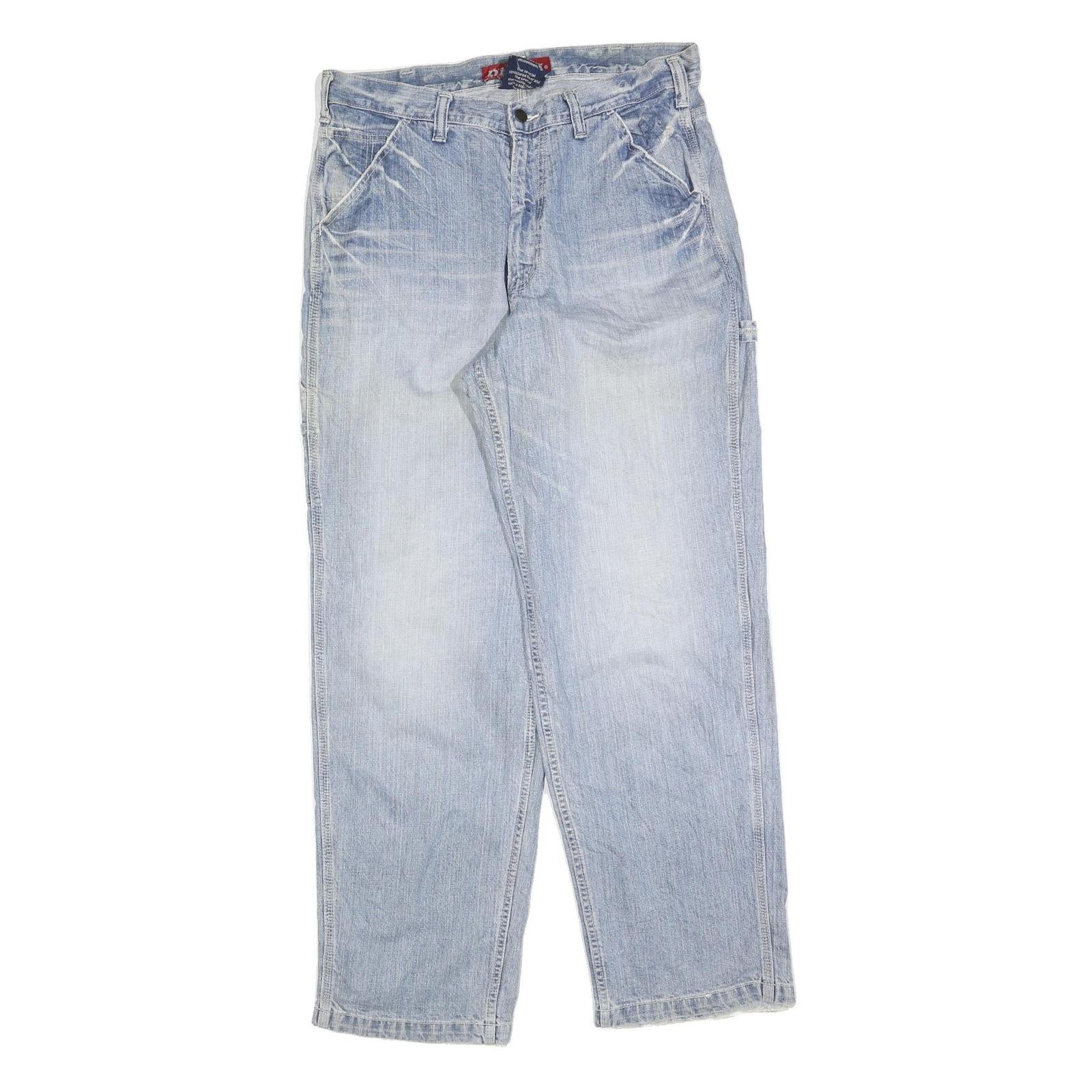 DICKIES Mens Relaxed Light Blue Denim Cotton Blend Jeans W36 L32 Casual Zip Refurbished - N/A refurbished available on Cerqular
