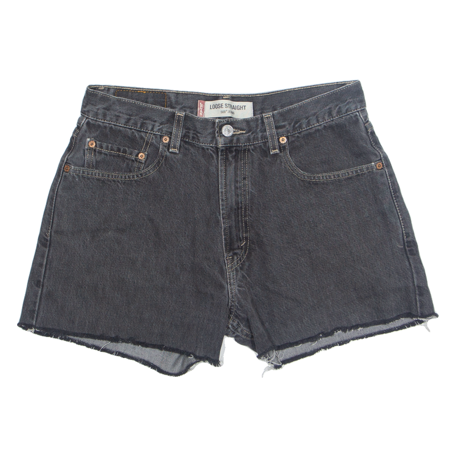 LEVI'S Cut Off 569 Womens Denim Shorts Black M W30 Refurbished - N/A refurbished available on Cerqular