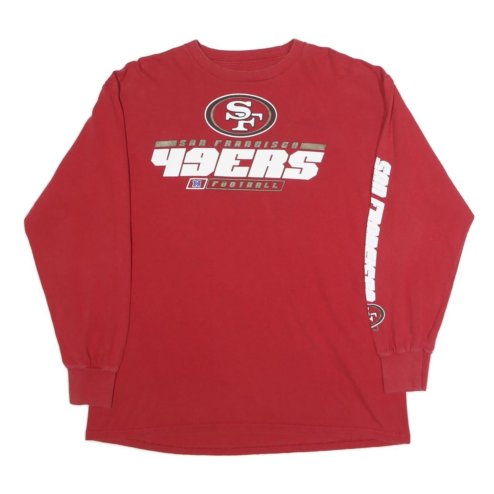 NFL Mens Red San Francisco 49ers Graphic Long Sleeve Crew Neck L T-Shirt Refurbished - N/A refurbished available on Cerqular