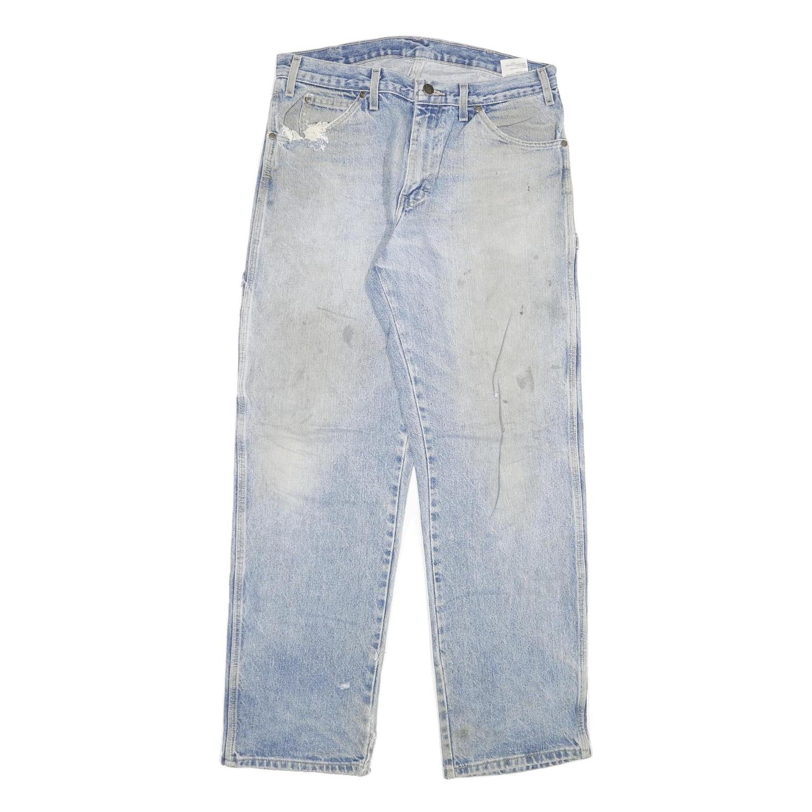 DICKIES Mens Jeans Blue Regular Straight Denim Light W32 L32 Workwear Durable Refurbished - N/A refurbished available on Cerqular