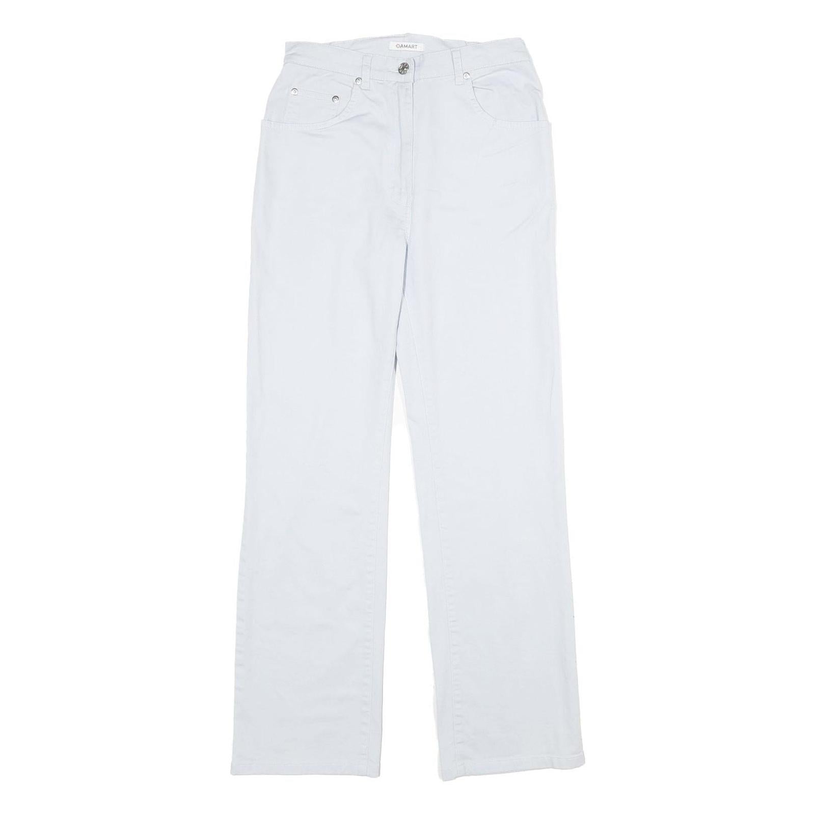 DAMART Womens White Regular Fit Straight Leg Cotton Blend Trousers W26 L29 Refurbished - N/A refurbished available on Cerqular