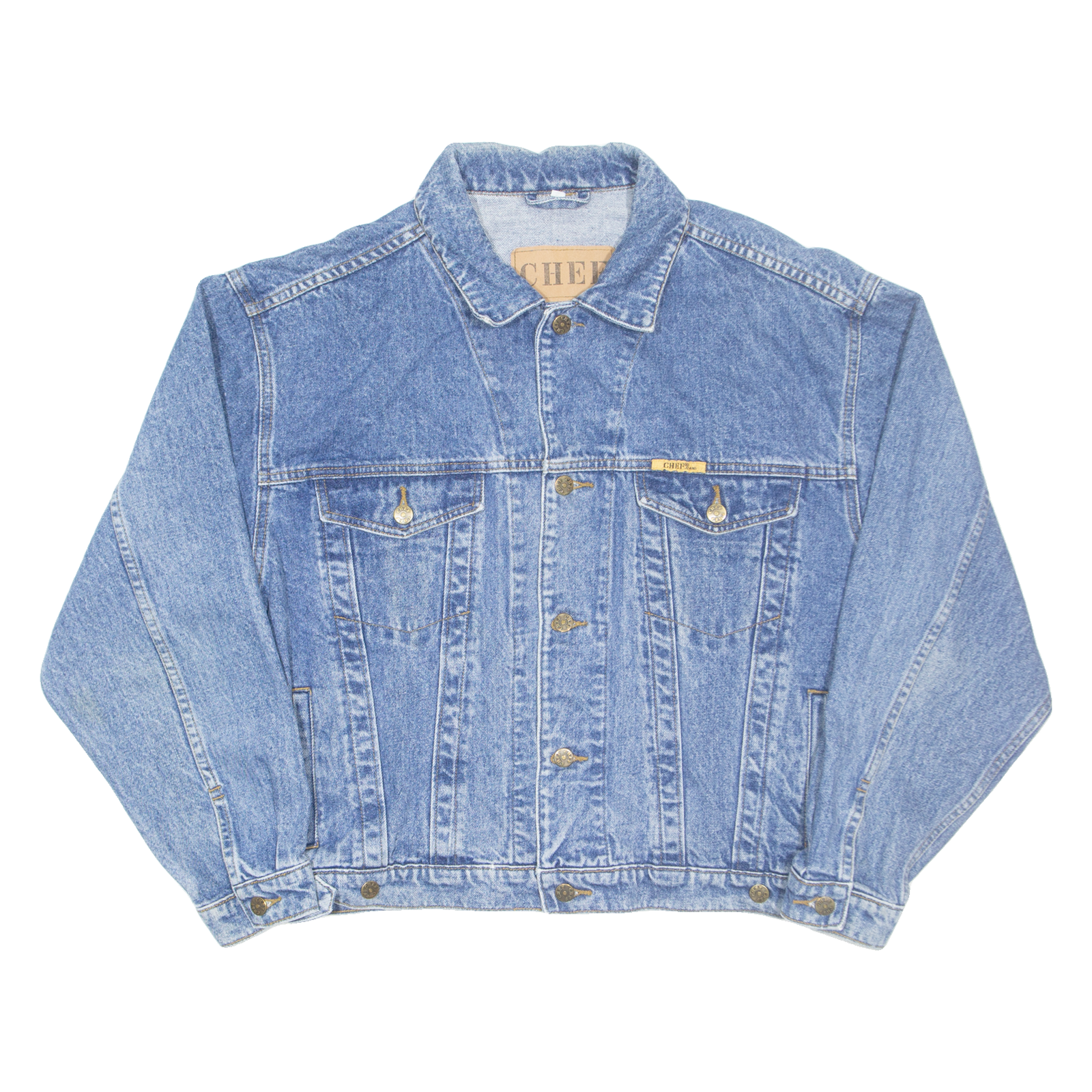 CHEF Womens Denim Jacket Blue L Refurbished - N/A refurbished available on Cerqular