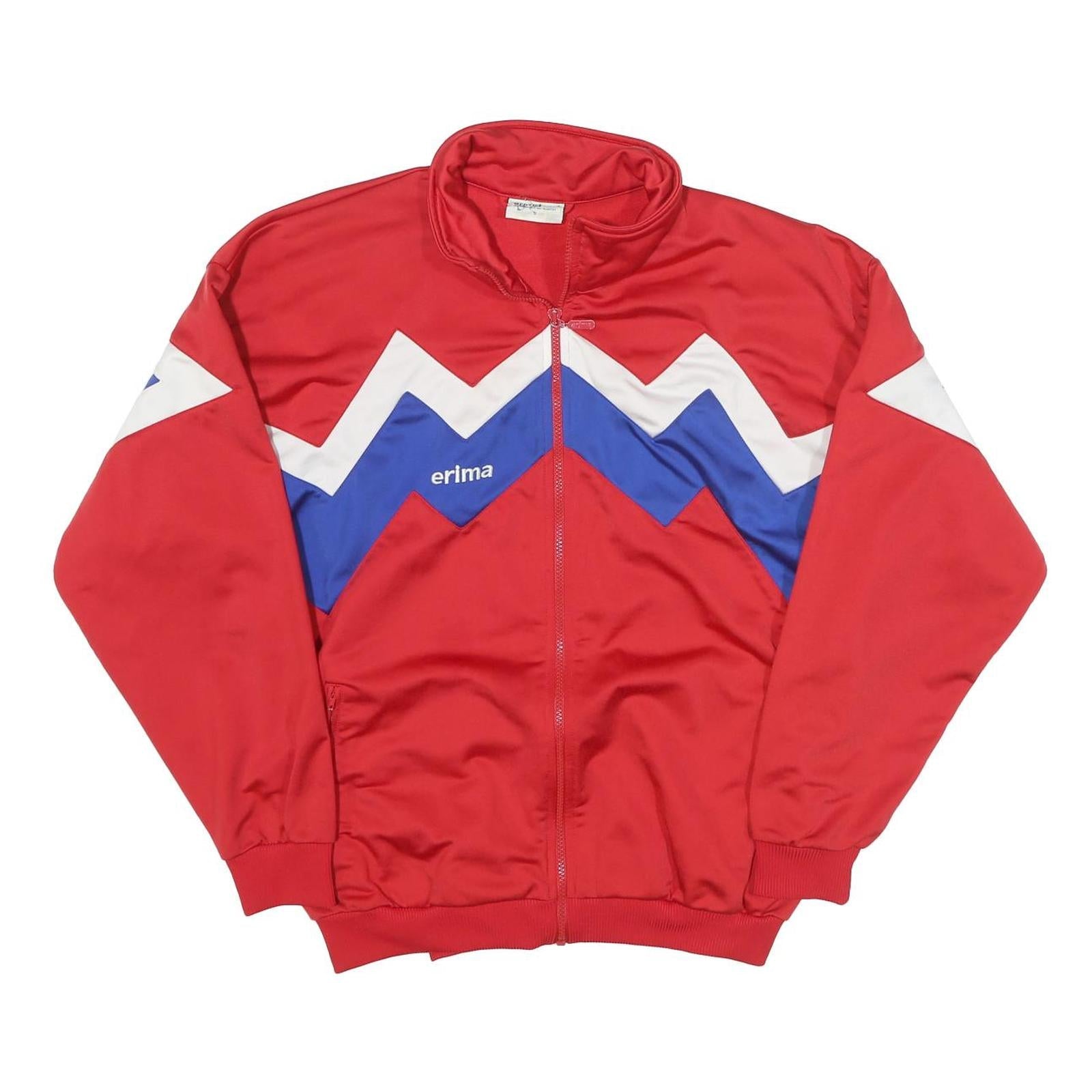 ERIMA Mens Red White & Blue Zigzag Polyester Blend Athletic Zip Jacket M Refurbished - N/A refurbished available on Cerqular