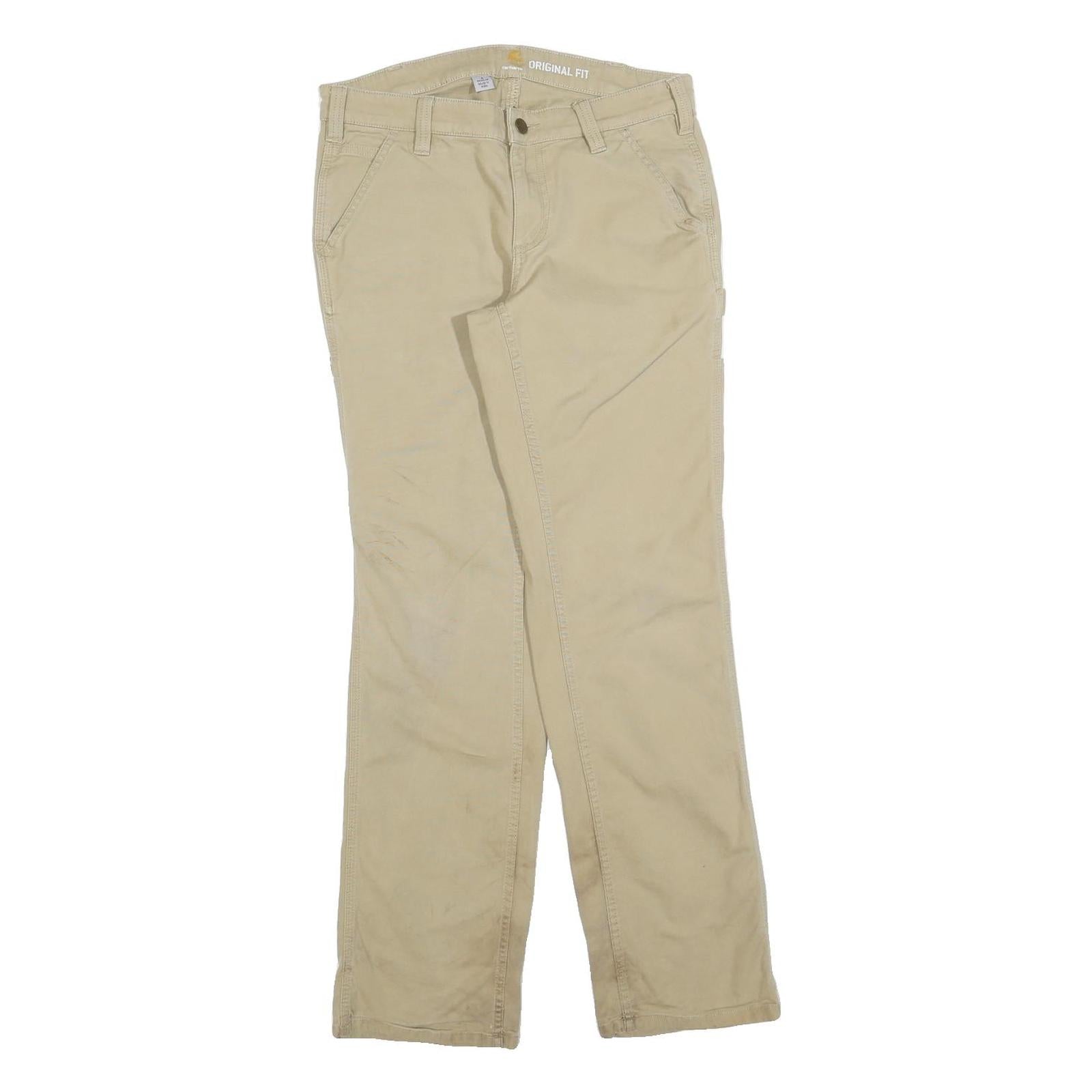 CARHARTT Womens Cotton Blend Beige Regular Fit Straight Leg Trousers W30 L32 Refurbished - N/A refurbished available on Cerqular