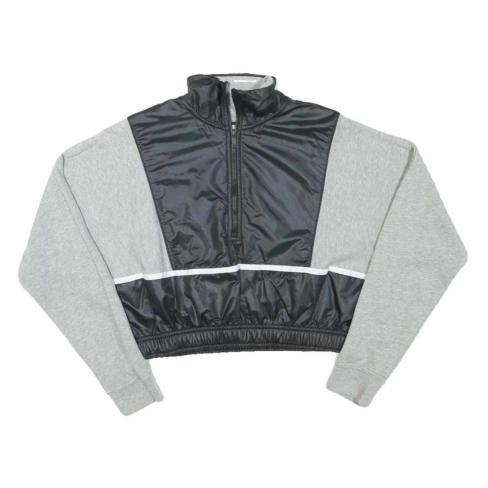 NIKE Womens Grey & Black Half Zip XS Crop Sweatshirt Gym Activewear Refurbished - N/A refurbished available on Cerqular