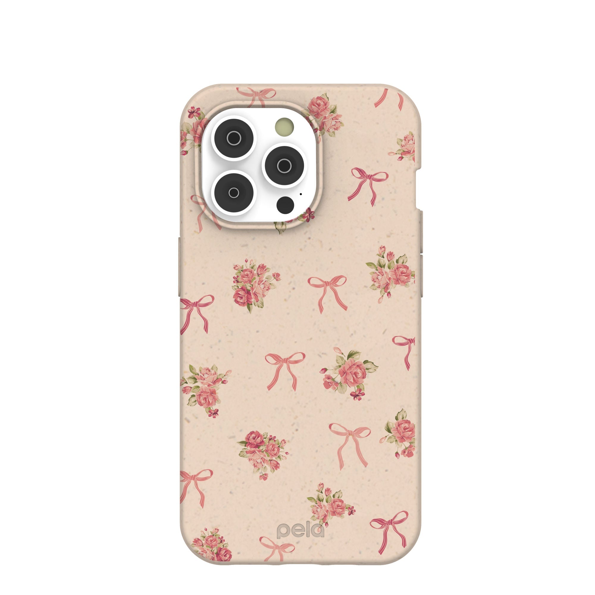 Seashell Roses and Bows iPhone 14 Pro Case Refurbished - Pela Case refurbished available on Cerqular