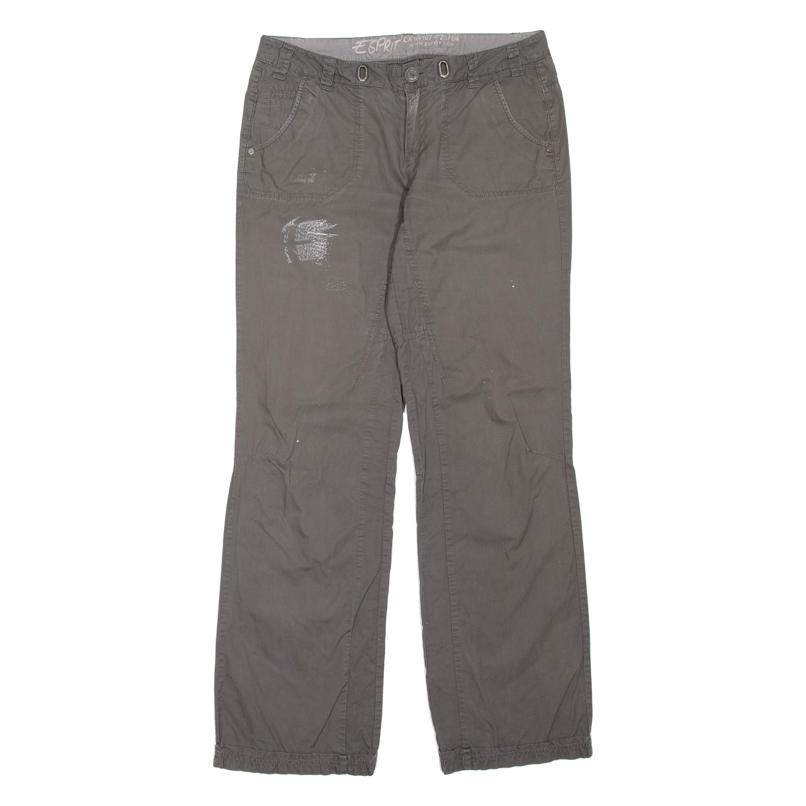 ESPRIT Womens Trousers Grey Regular Straight W32 L31 Refurbished - N/A refurbished available on Cerqular