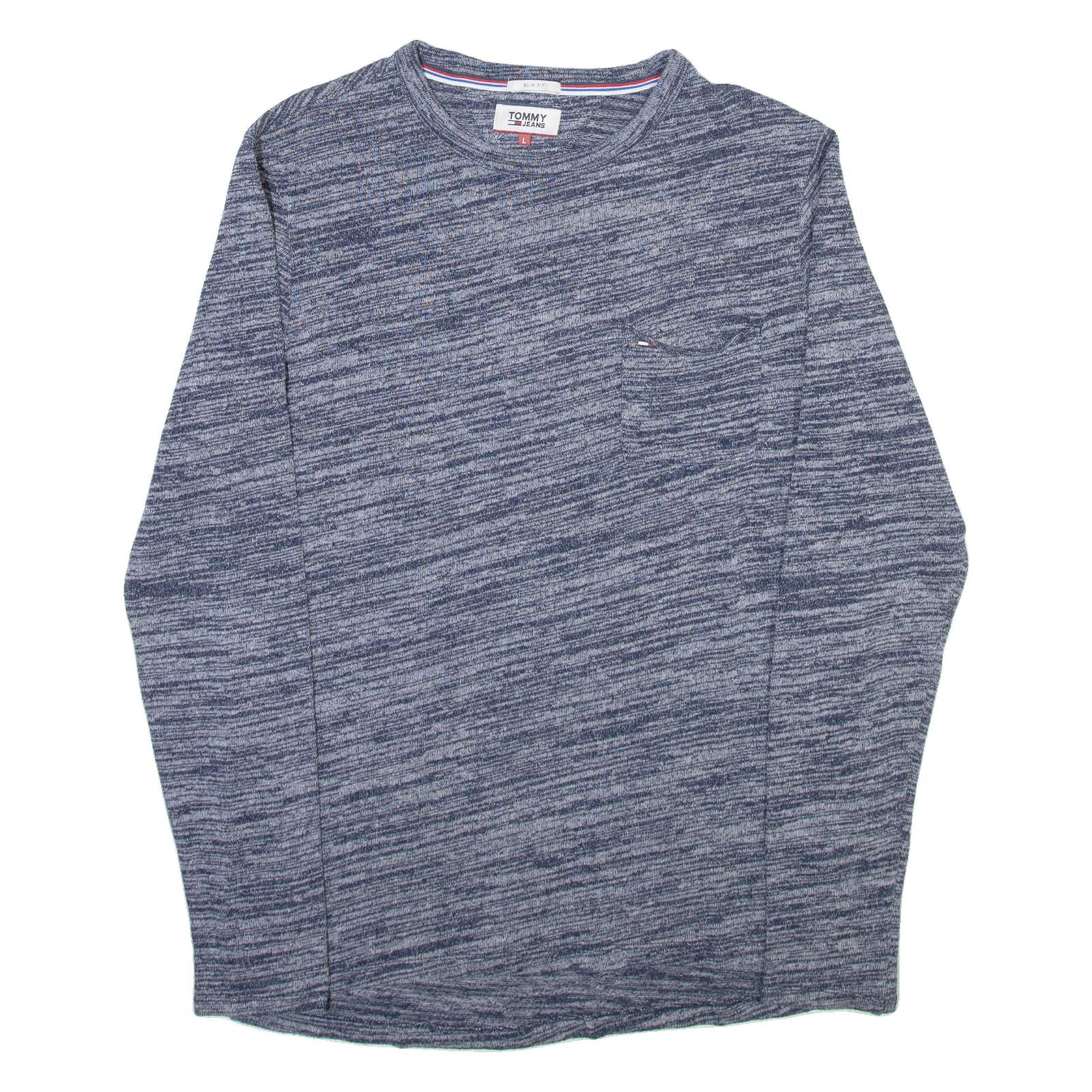 TOMMY HILFIGER Slim Fit Mens Jumper Blue Tight Knit L Refurbished - N/A refurbished available on Cerqular