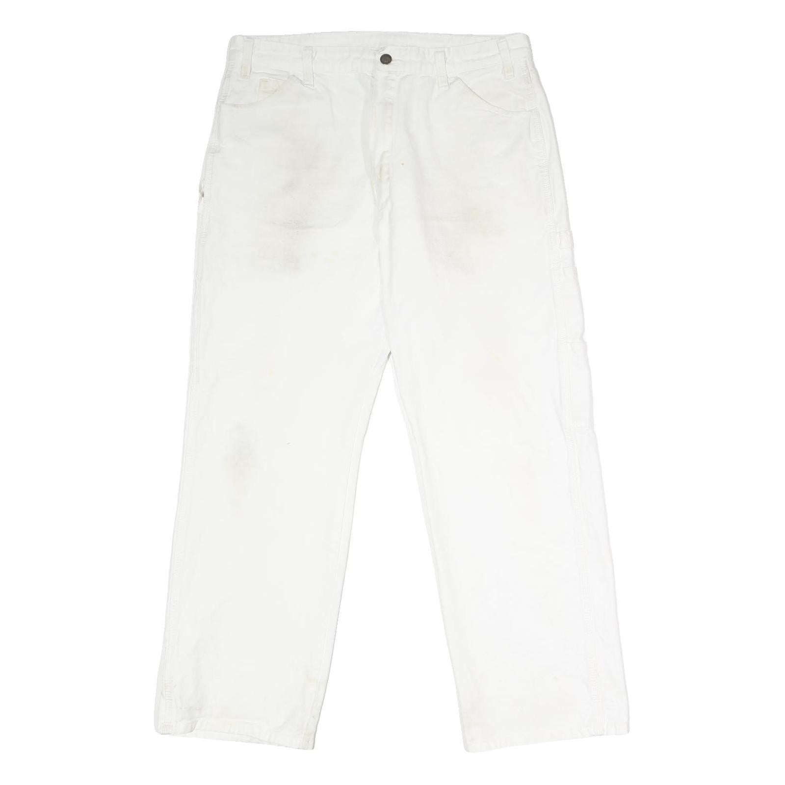 DICKIES Mens White Relaxed Relaxed Straight Denim W36 L29 Workwear Painter Jeans Refurbished - N/A refurbished available on Cerqular